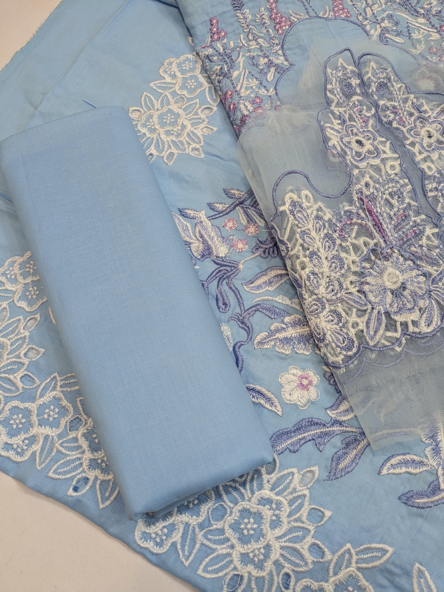 MUSHQ PERIWINKLE LUXURIOUS EMBROIDERED LAWN