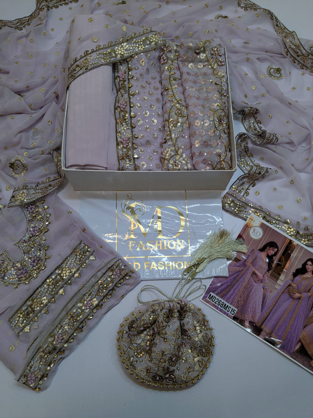 Haris Shakeel Inspired LILAC Bridal Chiffon