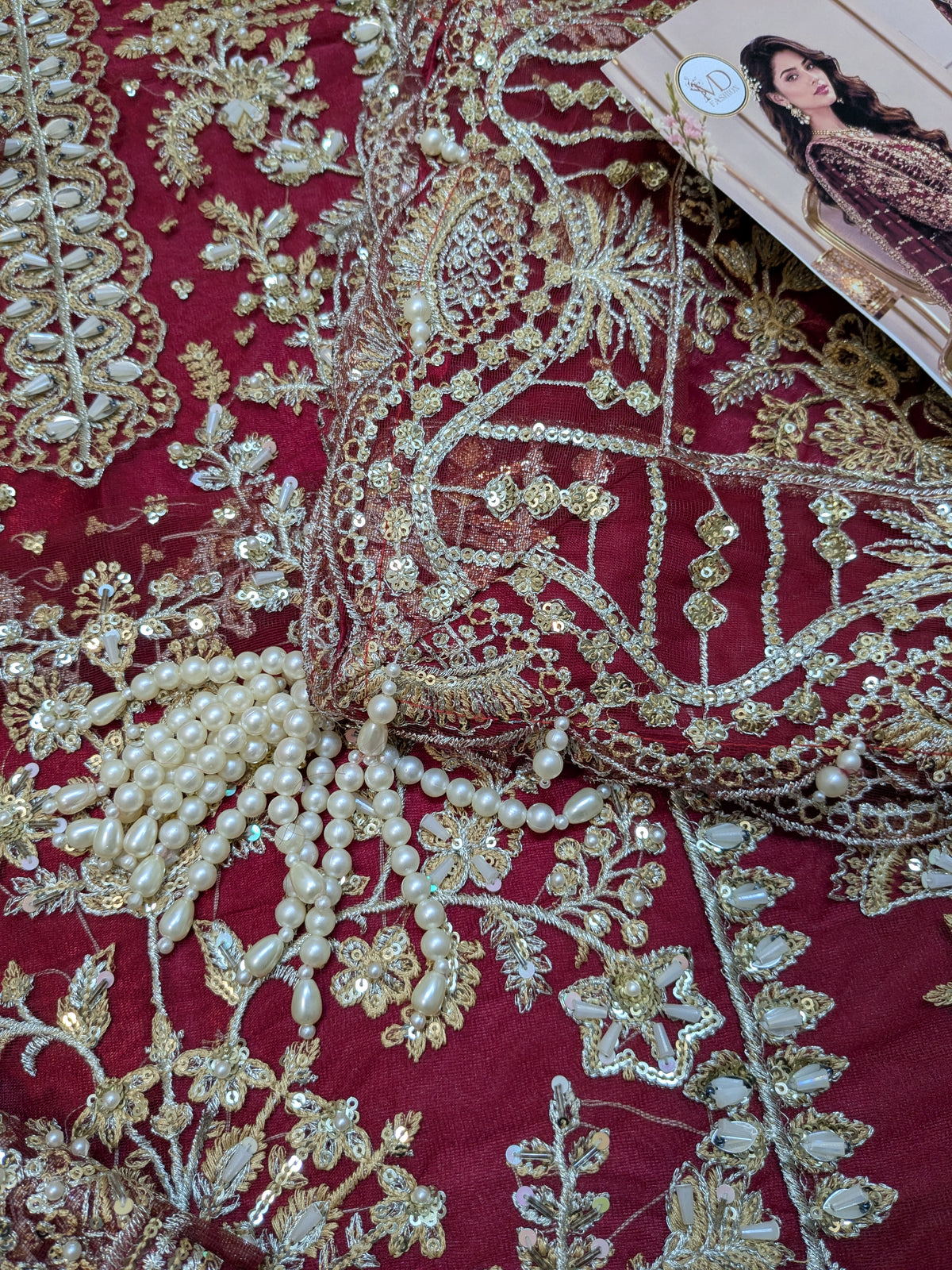 GULAL INSPIRED IZAR MAROON HANDWORK FORMAL