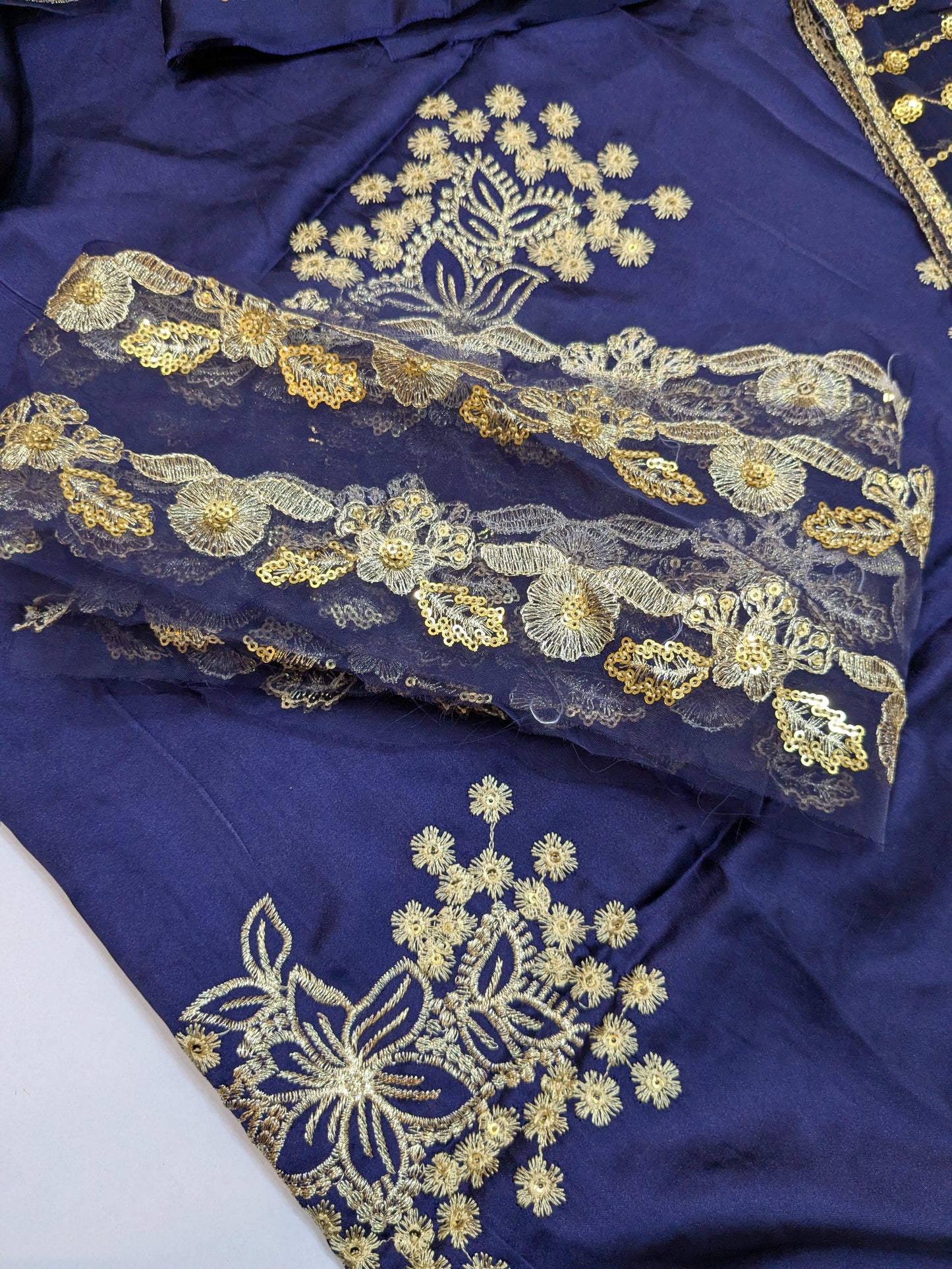 MAHIRA SILK EMBROIDERED BLUE FORMAL