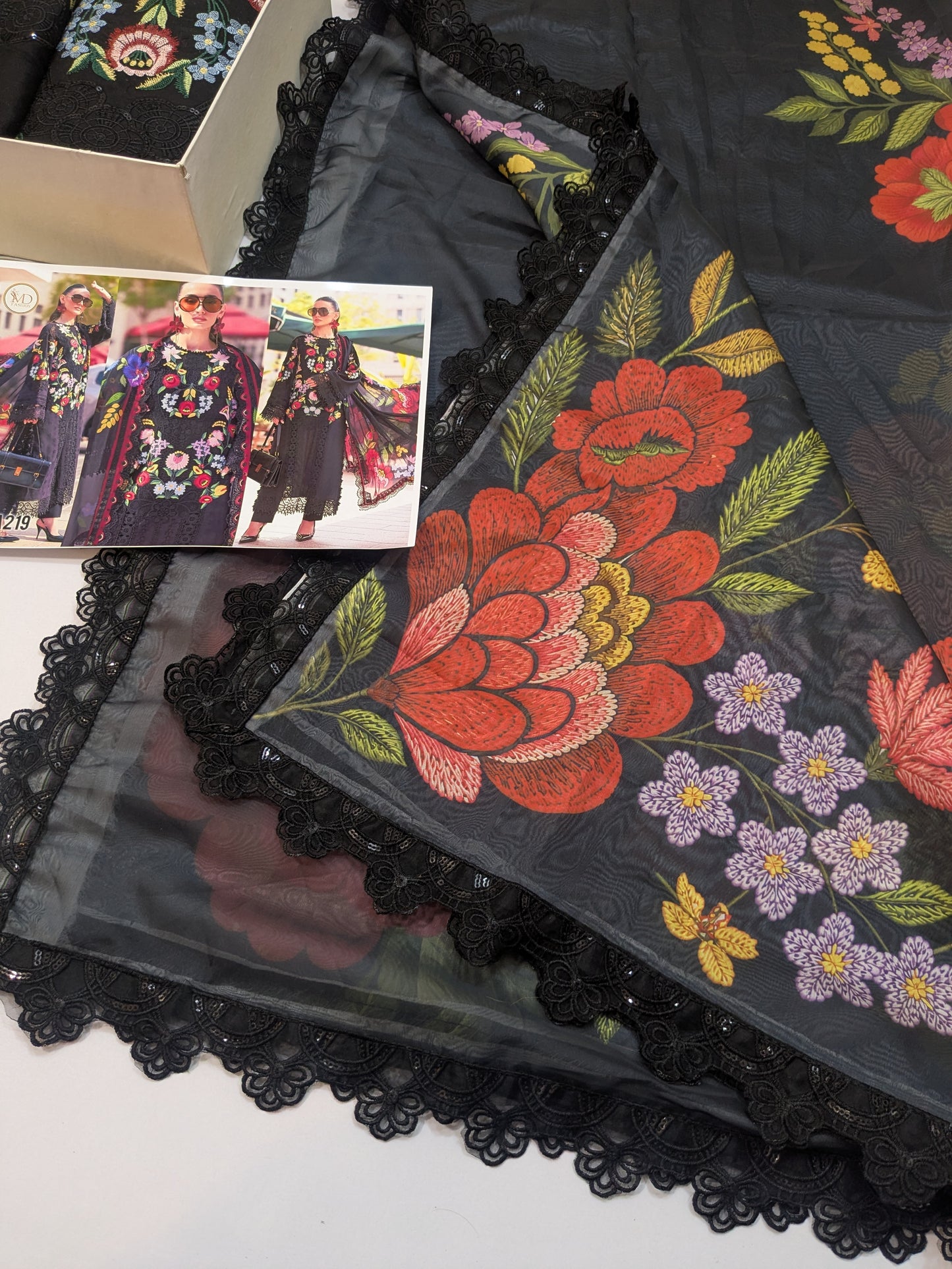 MARIA B LAWN Embroidered BLACK 10B