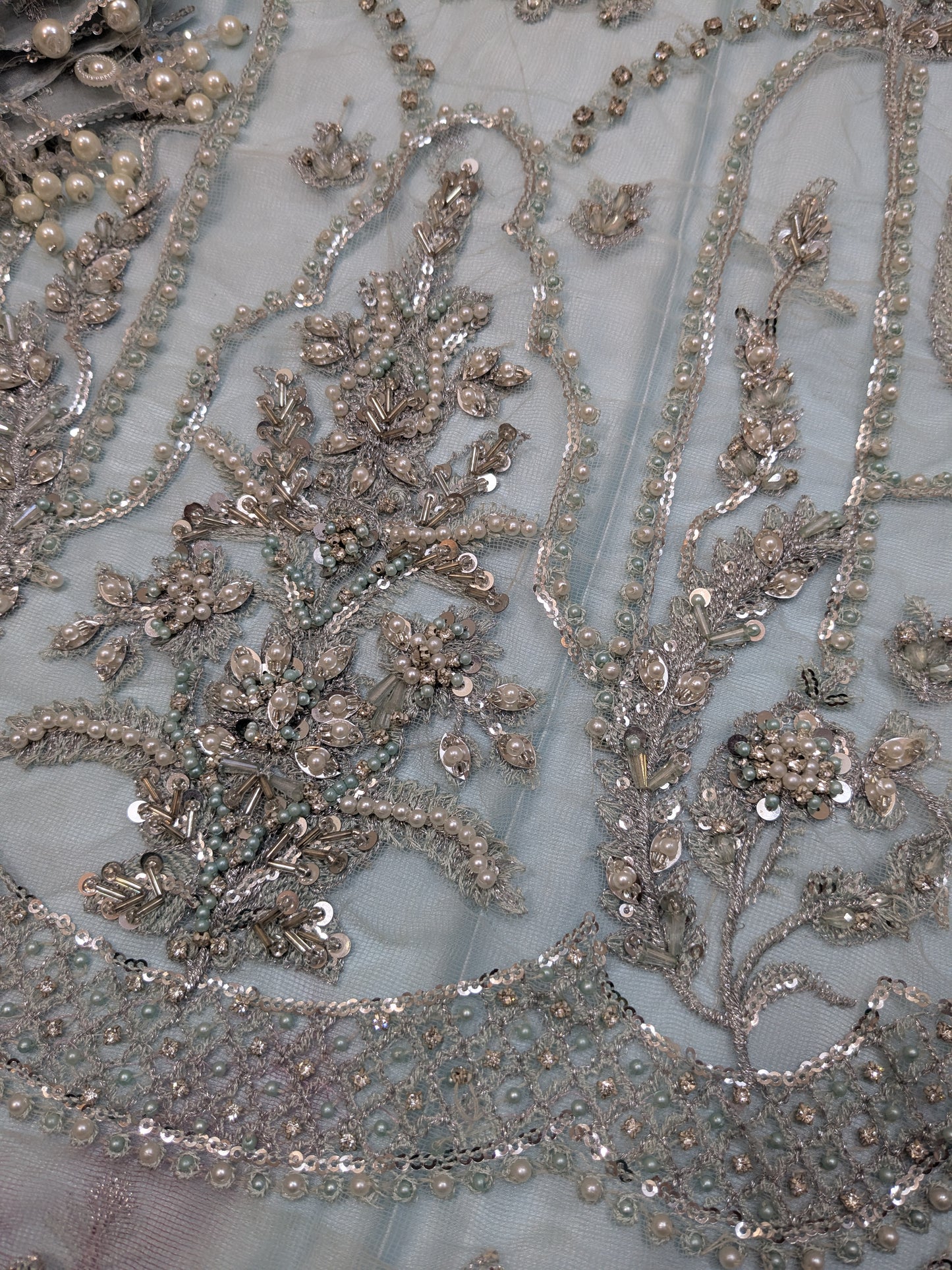MARIA B POWDER BLUE FULL EMBELLISHED FORMAL WEAR