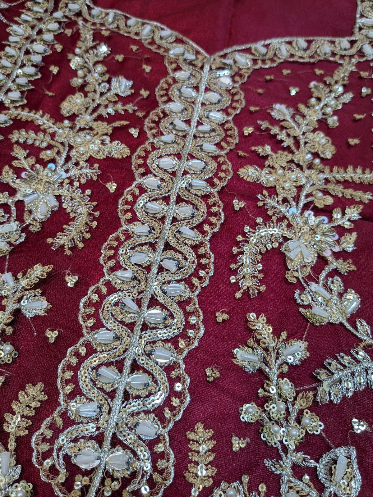 GULAL INSPIRED IZAR MAROON HANDWORK FORMAL