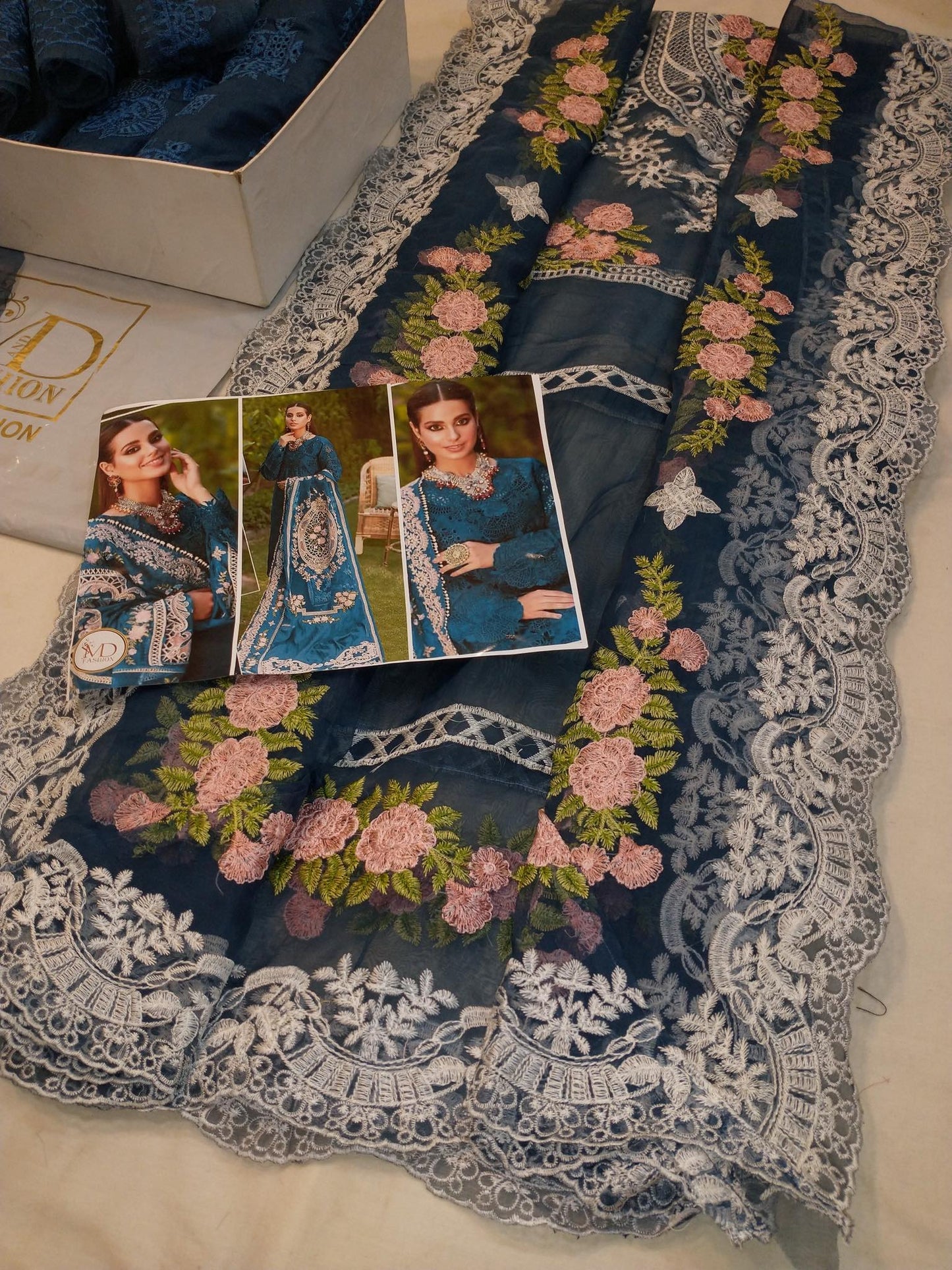 KAHF ZINK LUXURIOUS LAWN WITH HEAVY EMBROIDERED DUPPATA