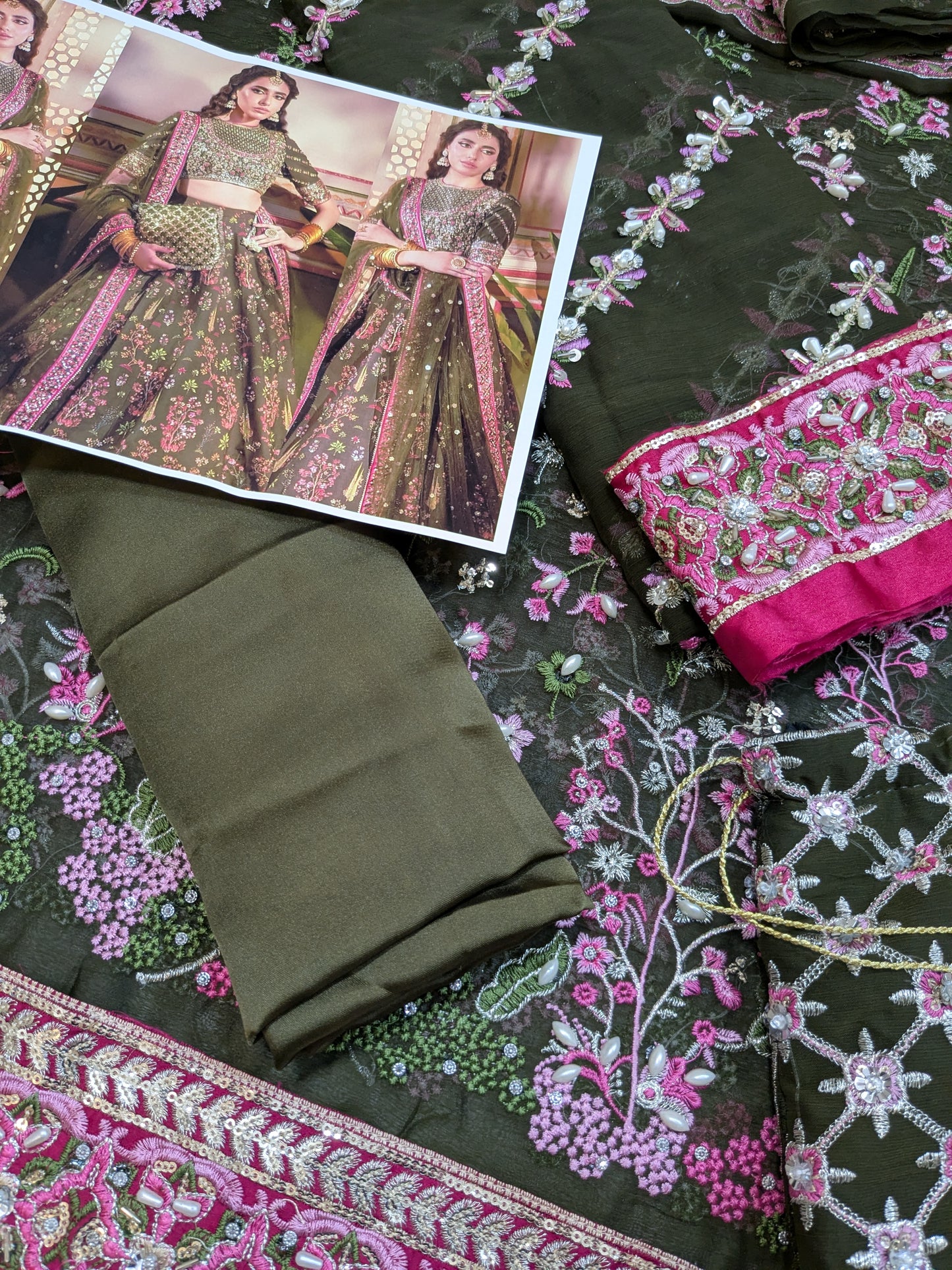 NEELO ZAITUN BEGUM PREMIUM EMBROIDERED MAXI LAHENGA