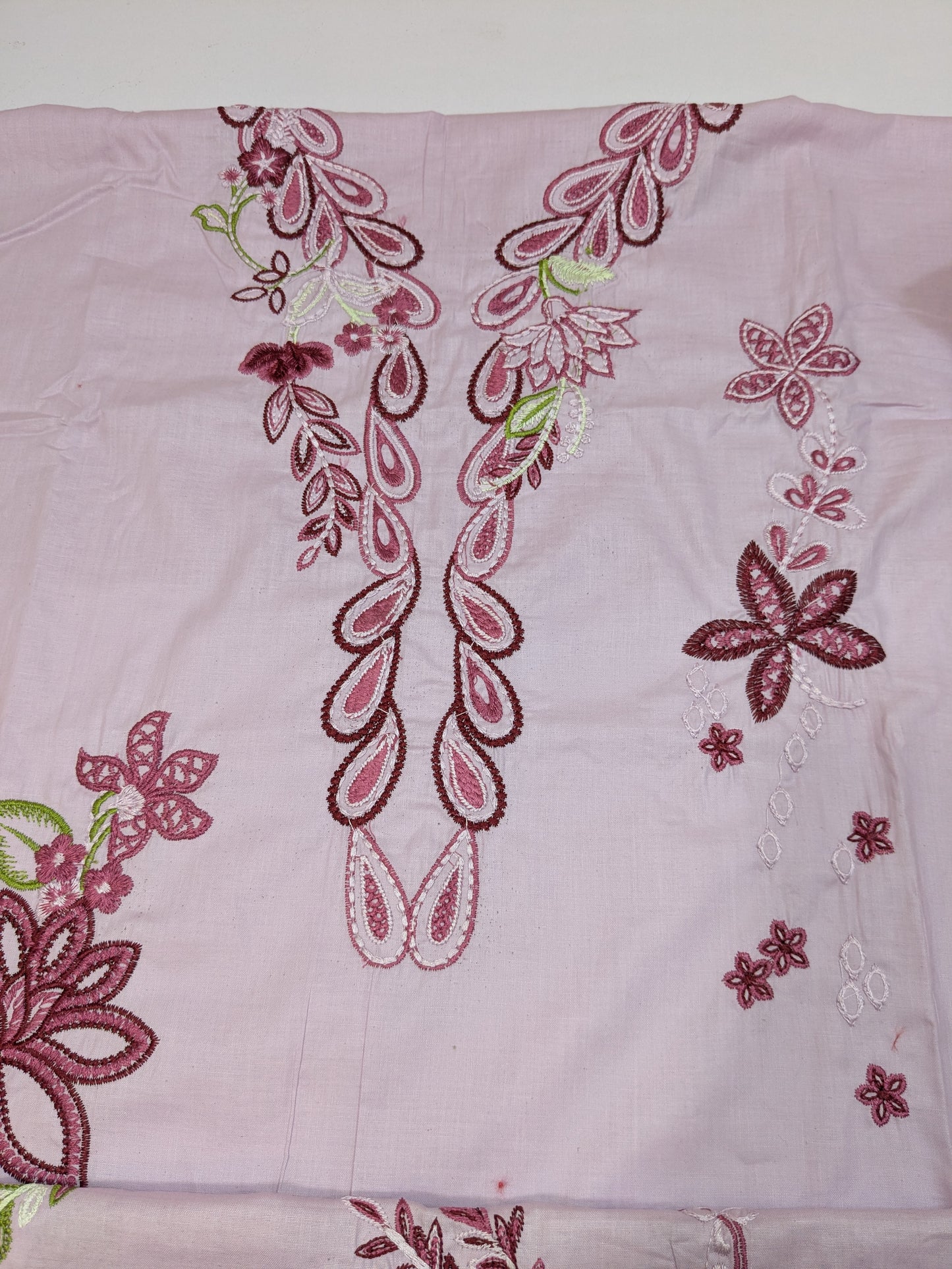 CRIMSON TASAWAR MIRROR GARDEN LAWN EMBROIDERED