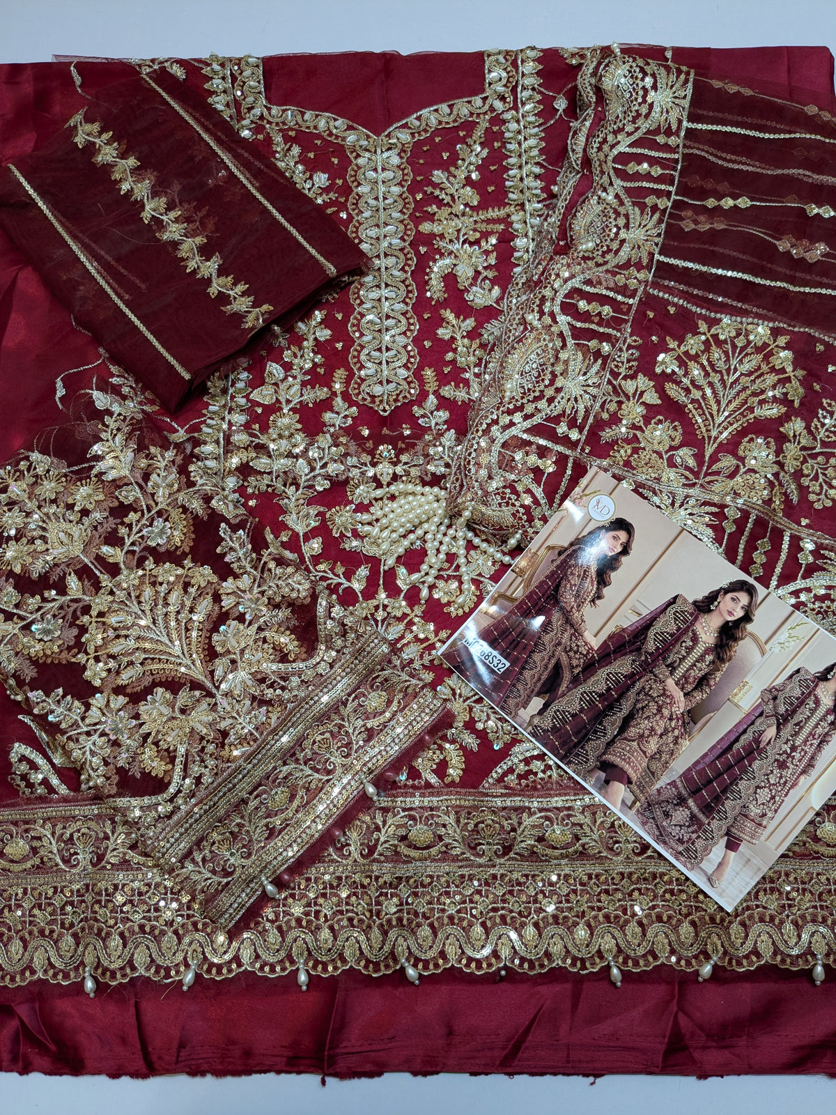 GULAL INSPIRED IZAR MAROON HANDWORK FORMAL