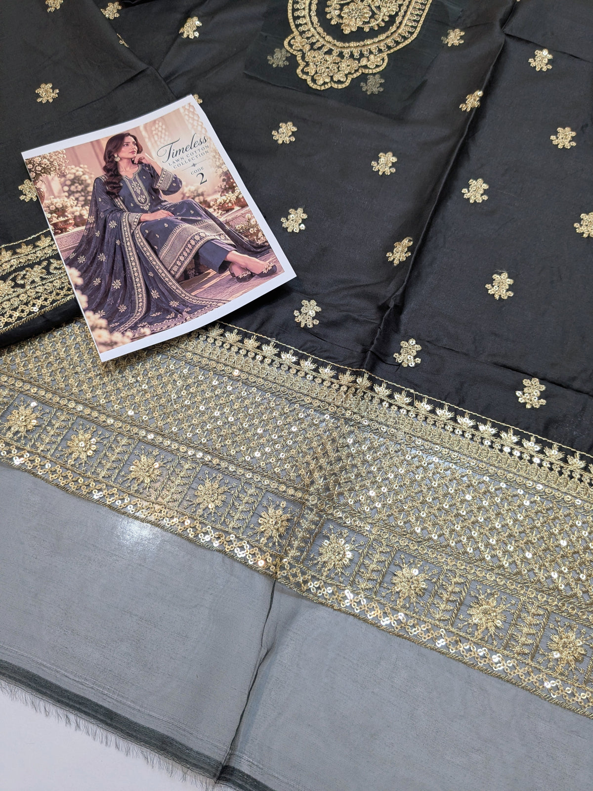 MAHIRA 02 CHARCOAL GREY LAWN COTTON