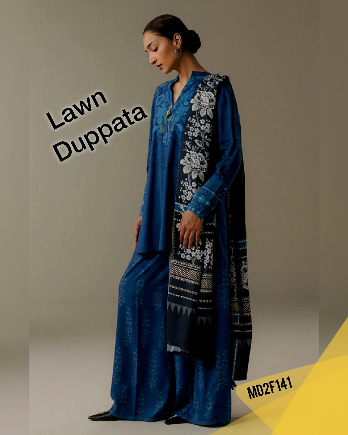COCO BY ZARA SHAHJAHAN TERRACOTTA SKY DIGITAL PRINT LAWN DUPPATA