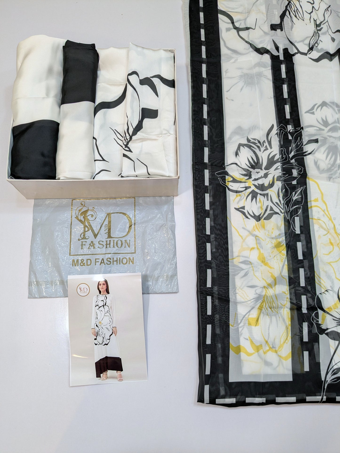 LULUSAR BLACK WHITE DIGITAL SILK