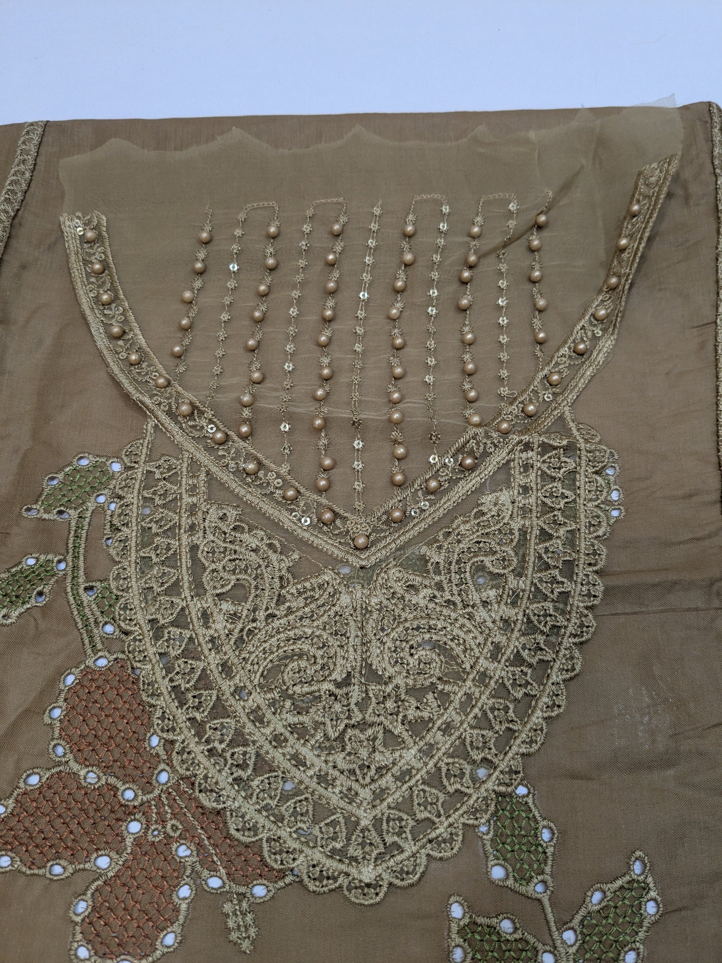 MARIA B BROWN GOLD FOREVER HIT LAWN EMBROIDERED
