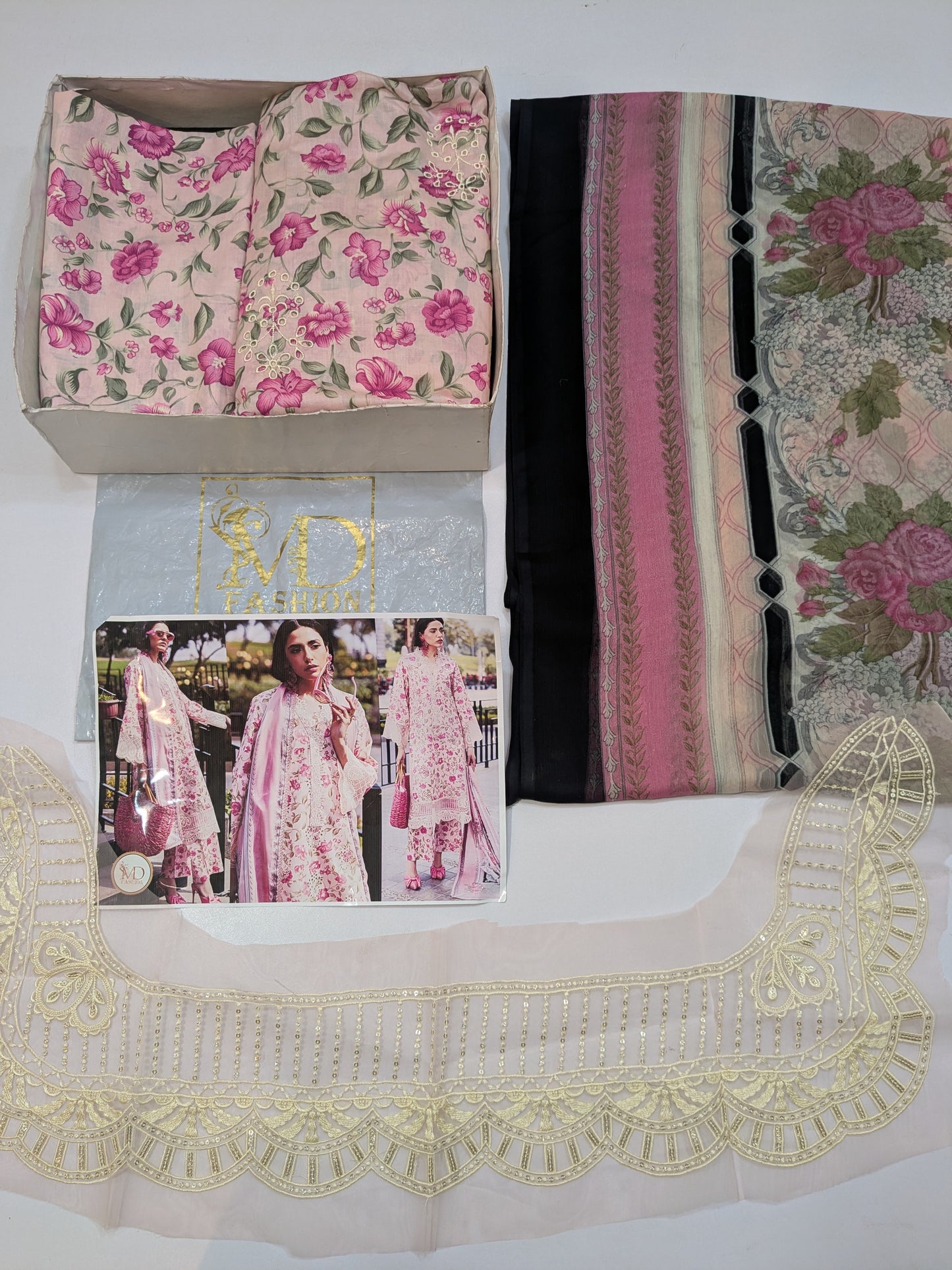 MAHNUR LOTUS LAWN EMBROIDERED 3pc