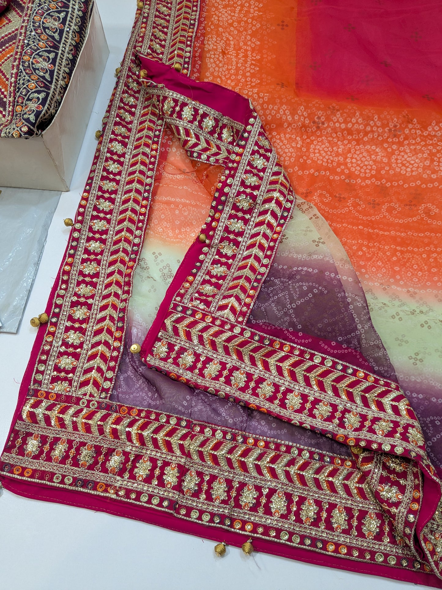 BIN ILYAS SAJJAL MULTI EMBROIDERED MAXI LAHENGA