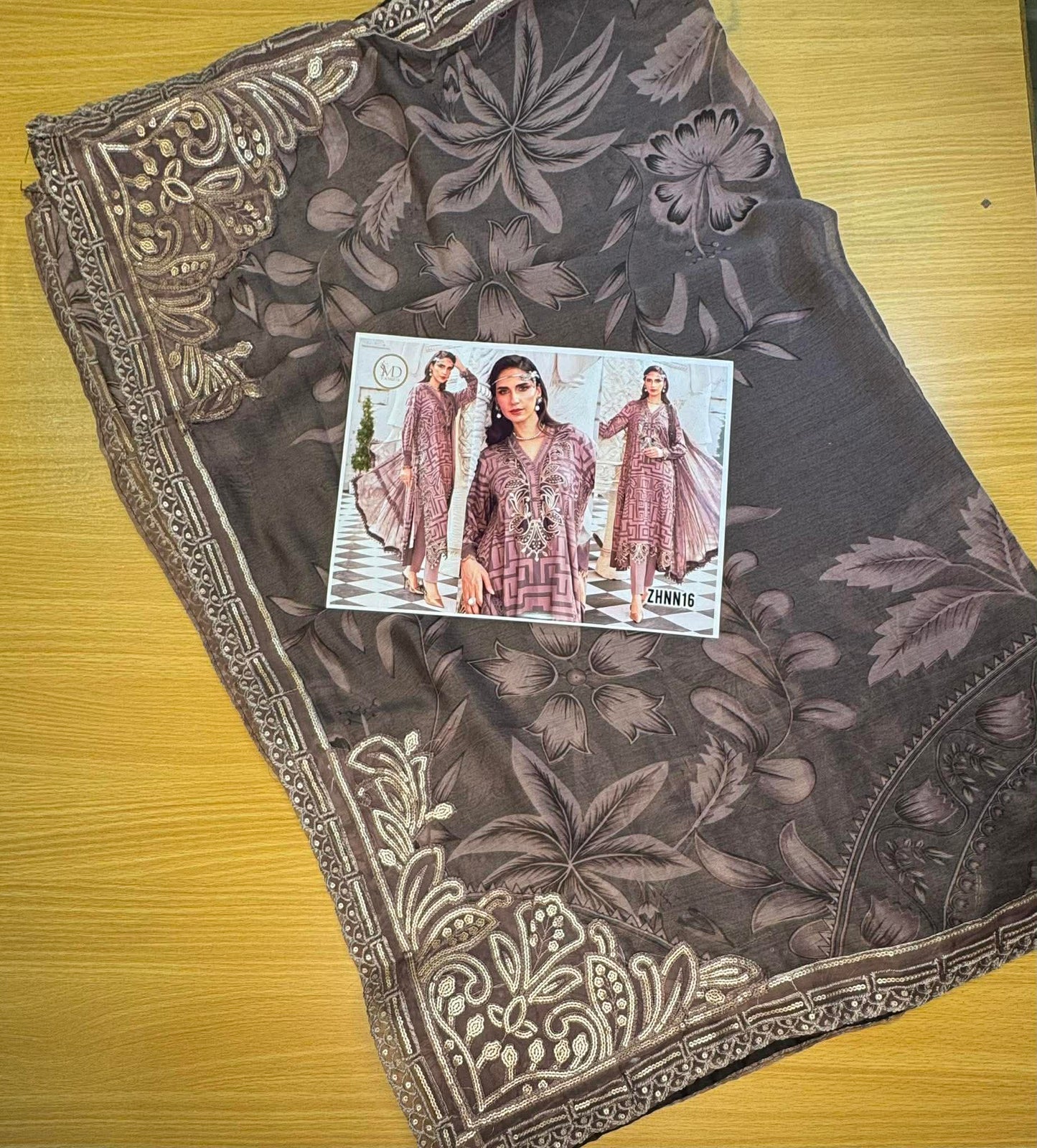 MARIA B 3B LAWN EMBROIDERED CHIFFON READY DUPPATA