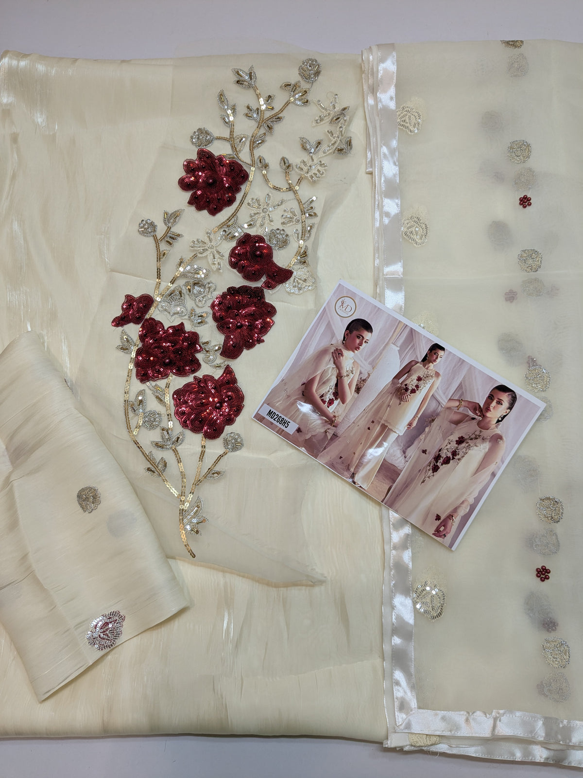 RABIA ZAHUR LAVA SILK WHITE