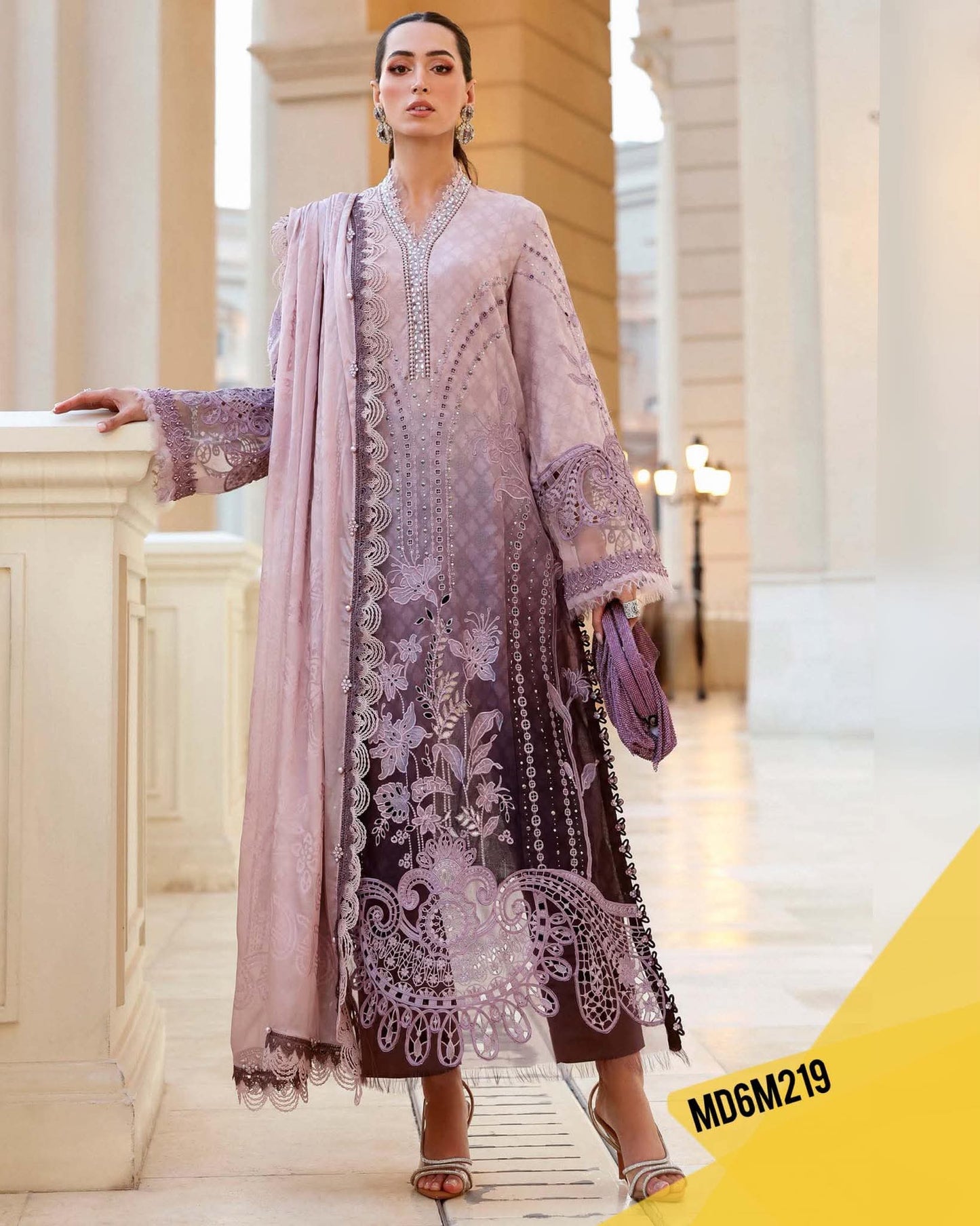 MARIA B LUXURIOUS TYE DYE LAWN LILAC MBD02