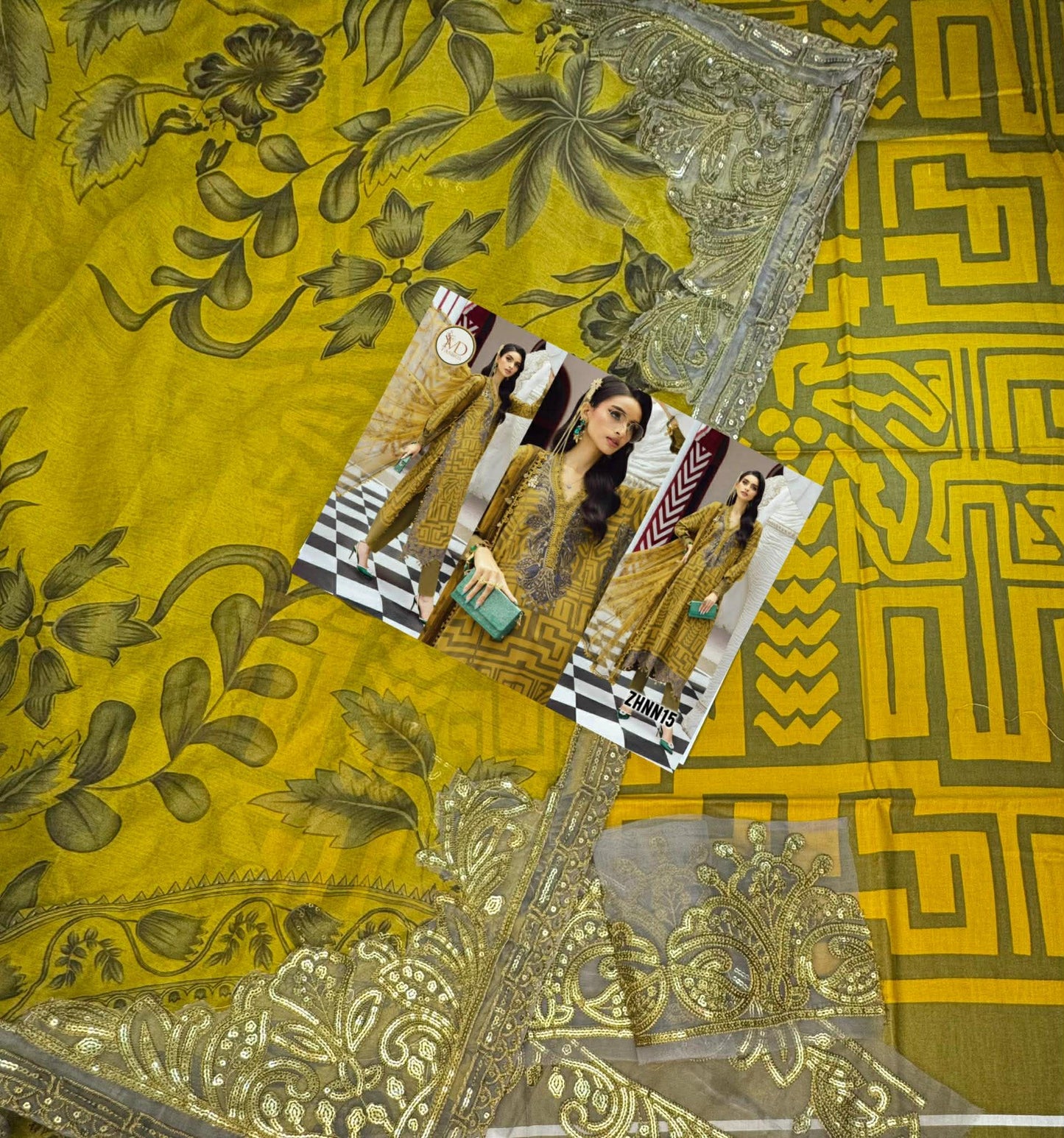 MARIA B 3A LAWN EMBROIDERED CHIFFON READY DUPPATA