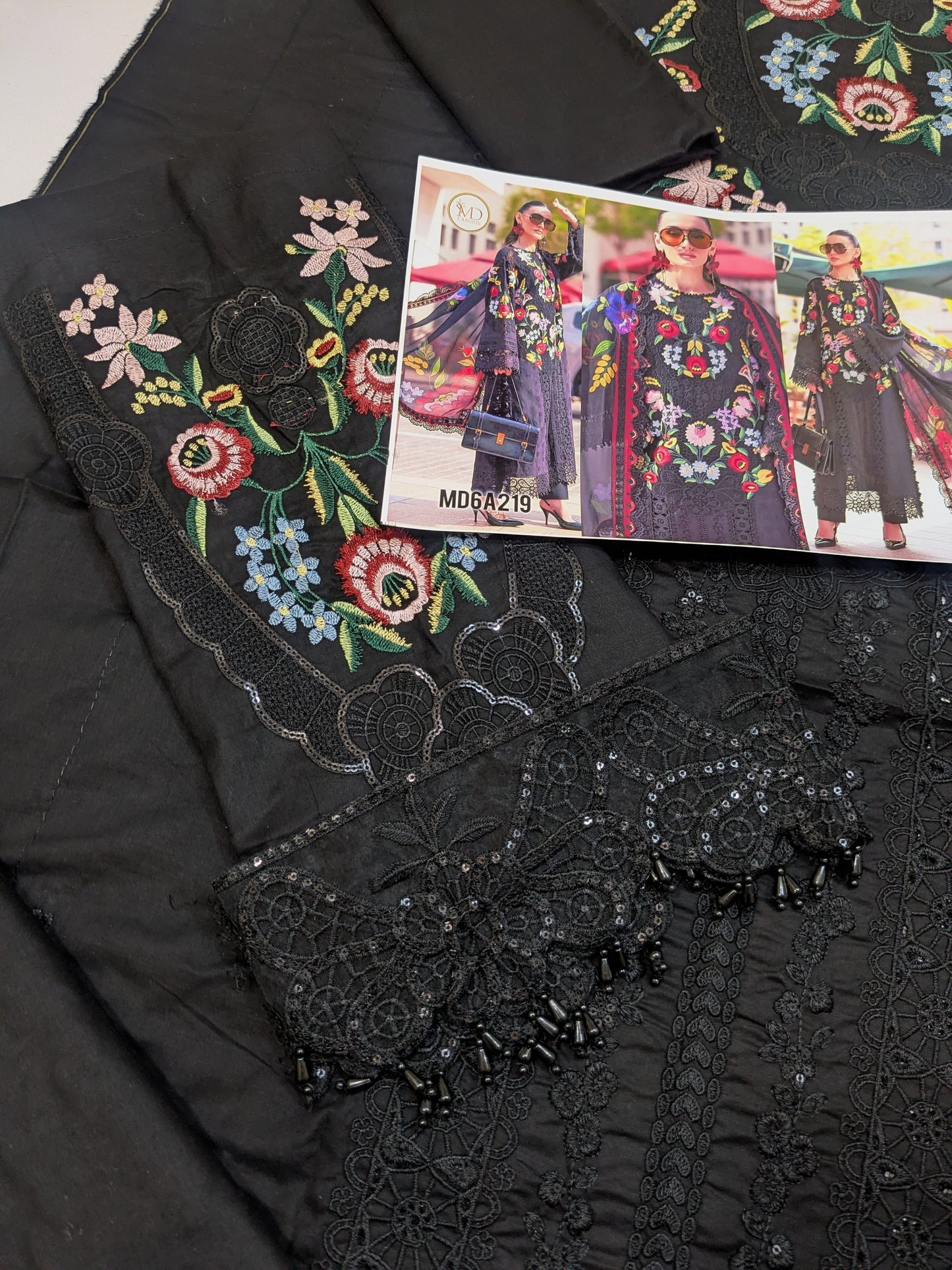 MARIA B LAWN Embroidered BLACK 10B