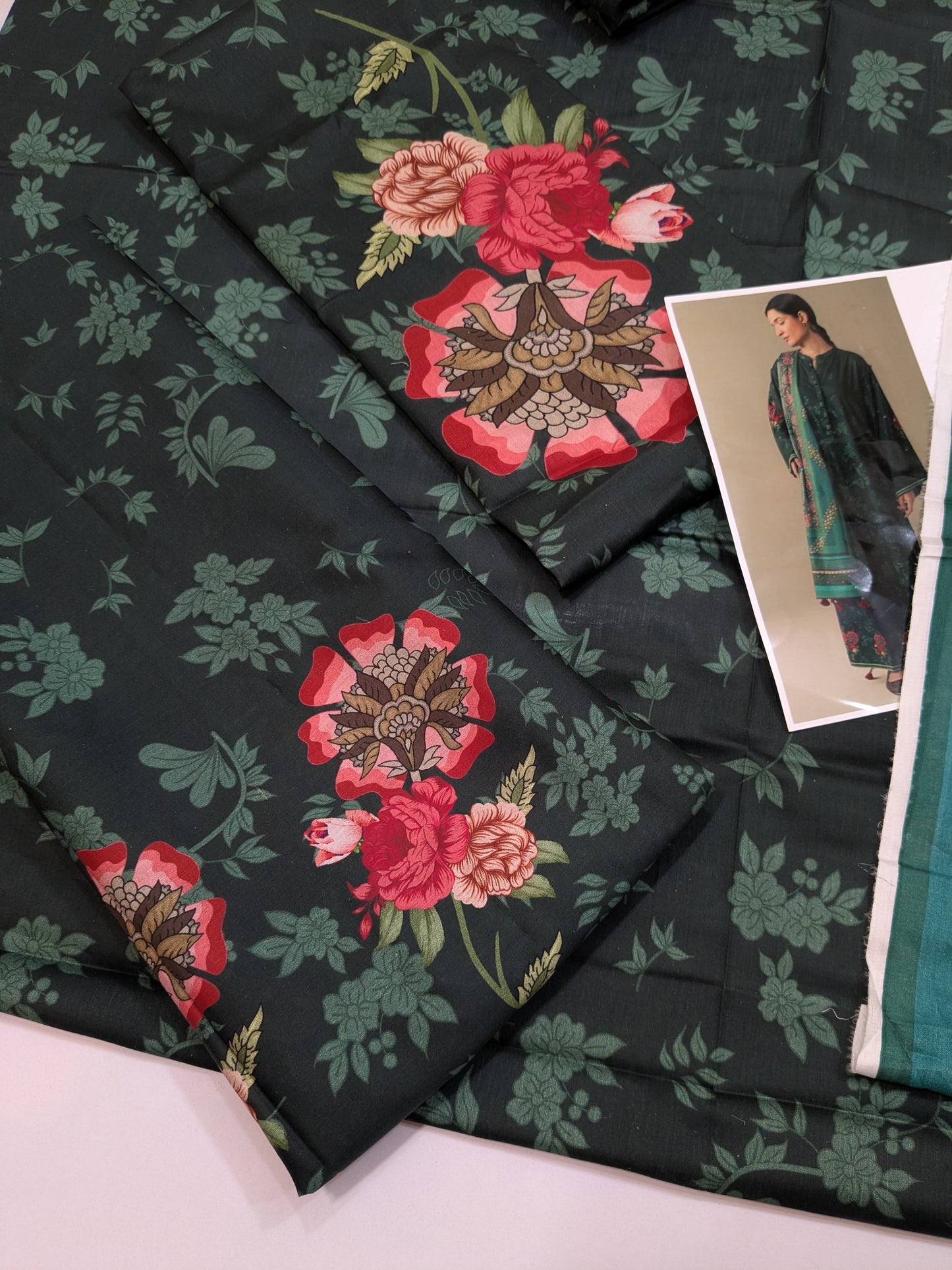 COCO BY ZARA SHAHJAHAN WILD FERN DIGITAL PRINT LAWN DUPPATA