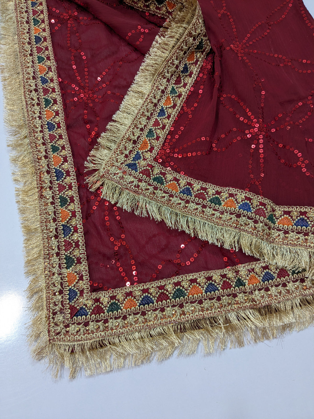 JAZMIN FANCY EMBROIDERED RUBY DRESS