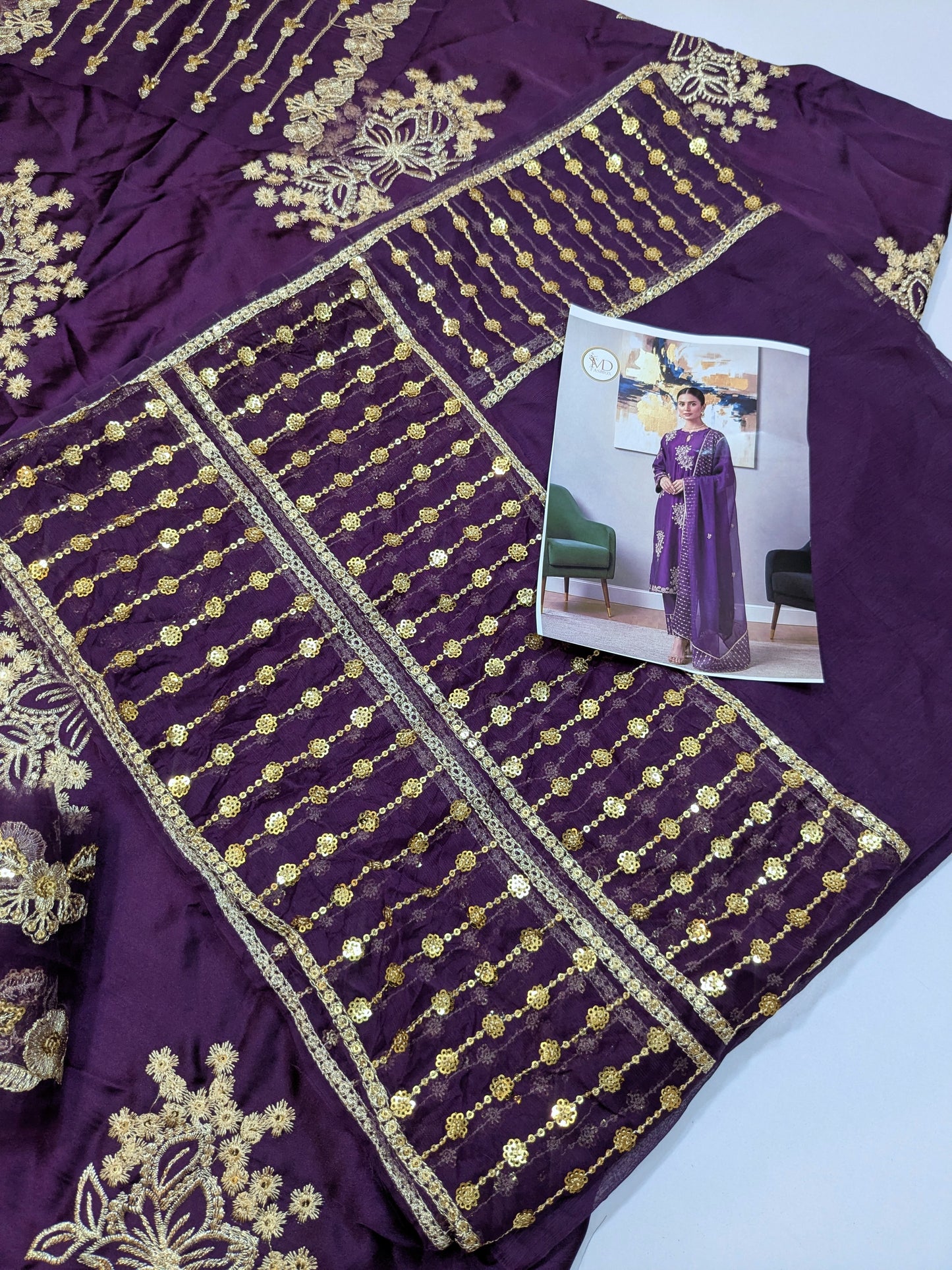 MAHIRA SILK EMBROIDERED PURPLE FORMAL