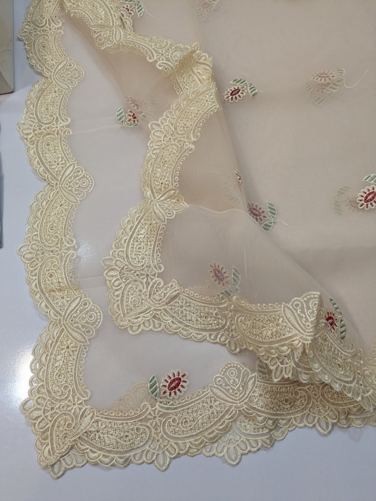 Pastels with white Luxurious chikenkari Lawn