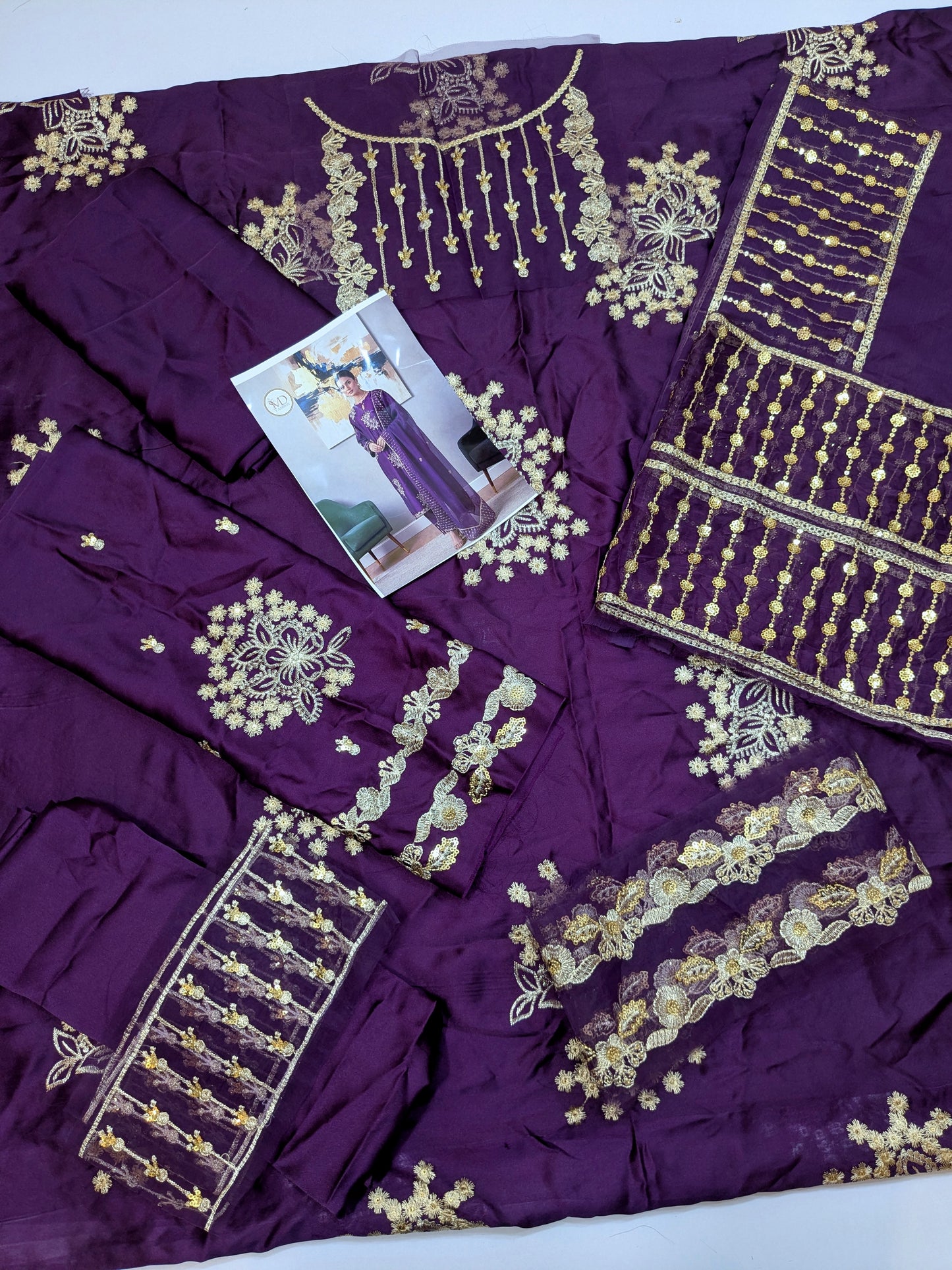 MAHIRA SILK EMBROIDERED PURPLE FORMAL