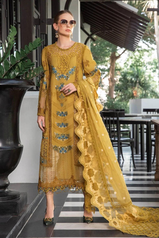 MARIA B INSPIRED MUSTARD LAWN LUXURIOUS
