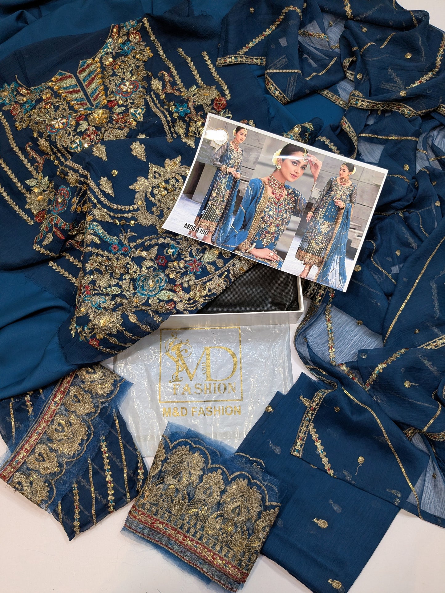 EMAN ADEEL BELL ROBE CHIFFON EMBROIDERED