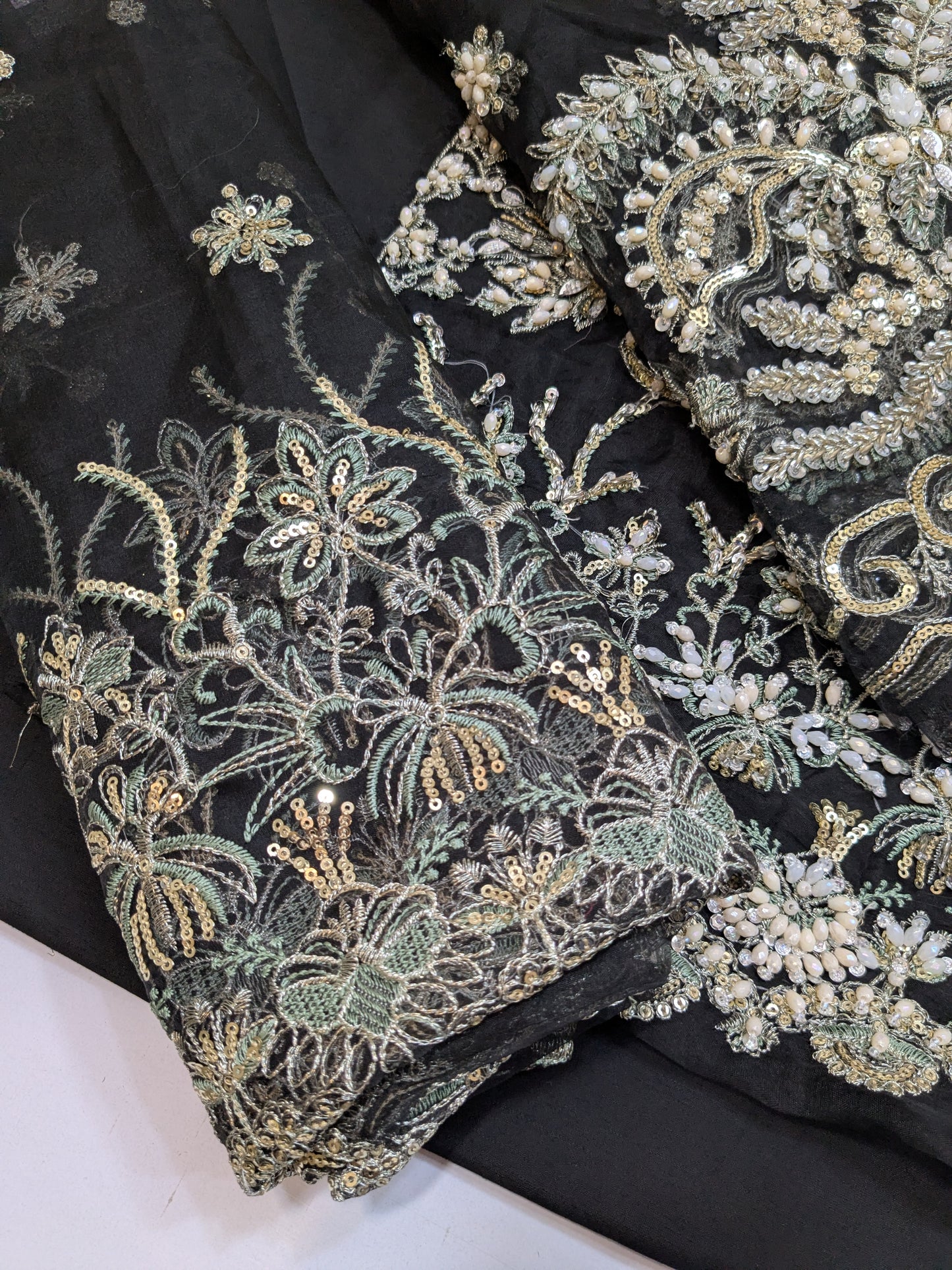 SORAYA LUXE BLACK FULL HAND EMBELLISHED PARTY WEAR
