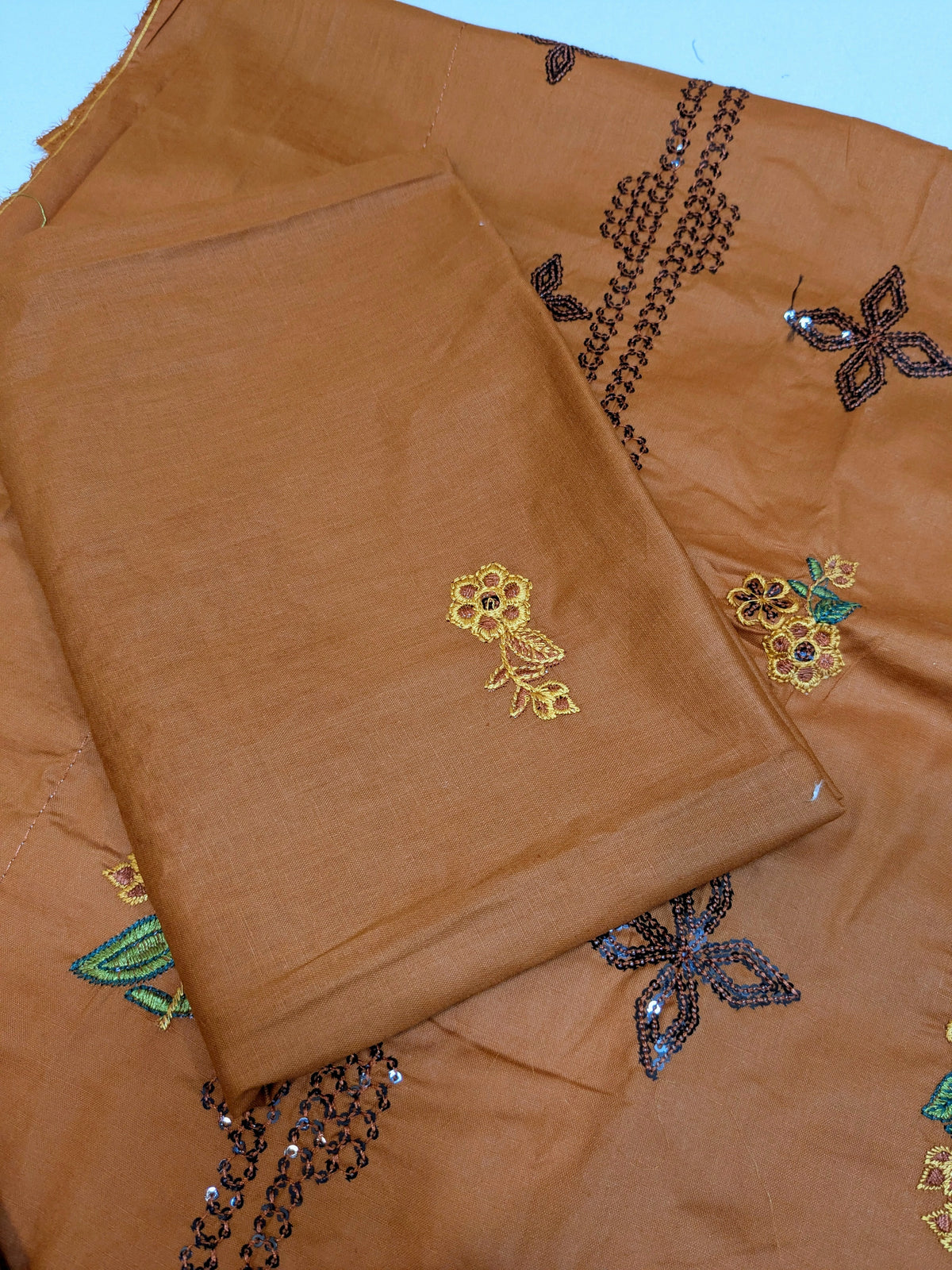 MAHIRA 04 MARIGOLD LAWN COTTON DRESS WITH CHIFFON DUPPATA