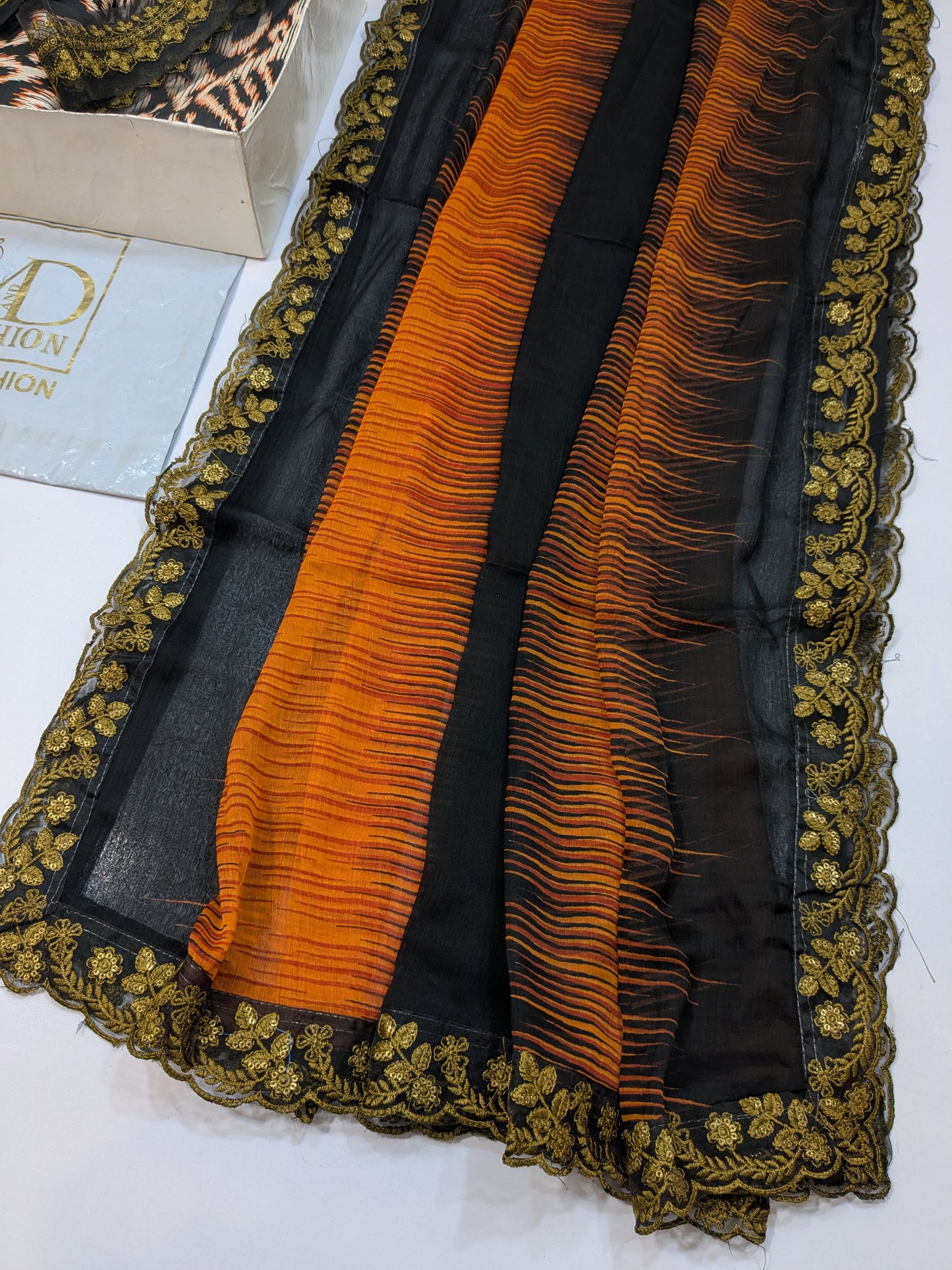 Baroque Lawn Black White Embroidered Dress