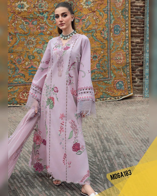 CRIMSON TASAWAR MIRROR GARDEN LAWN EMBROIDERED