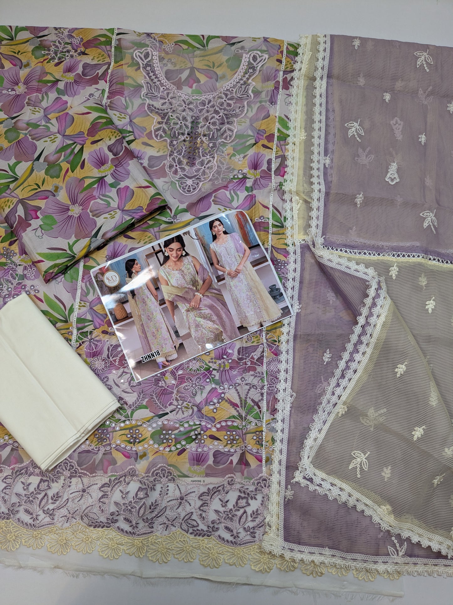 COCO RANG RASIYA LAWN PASTEL CHIKENKARI EMBROIDERED