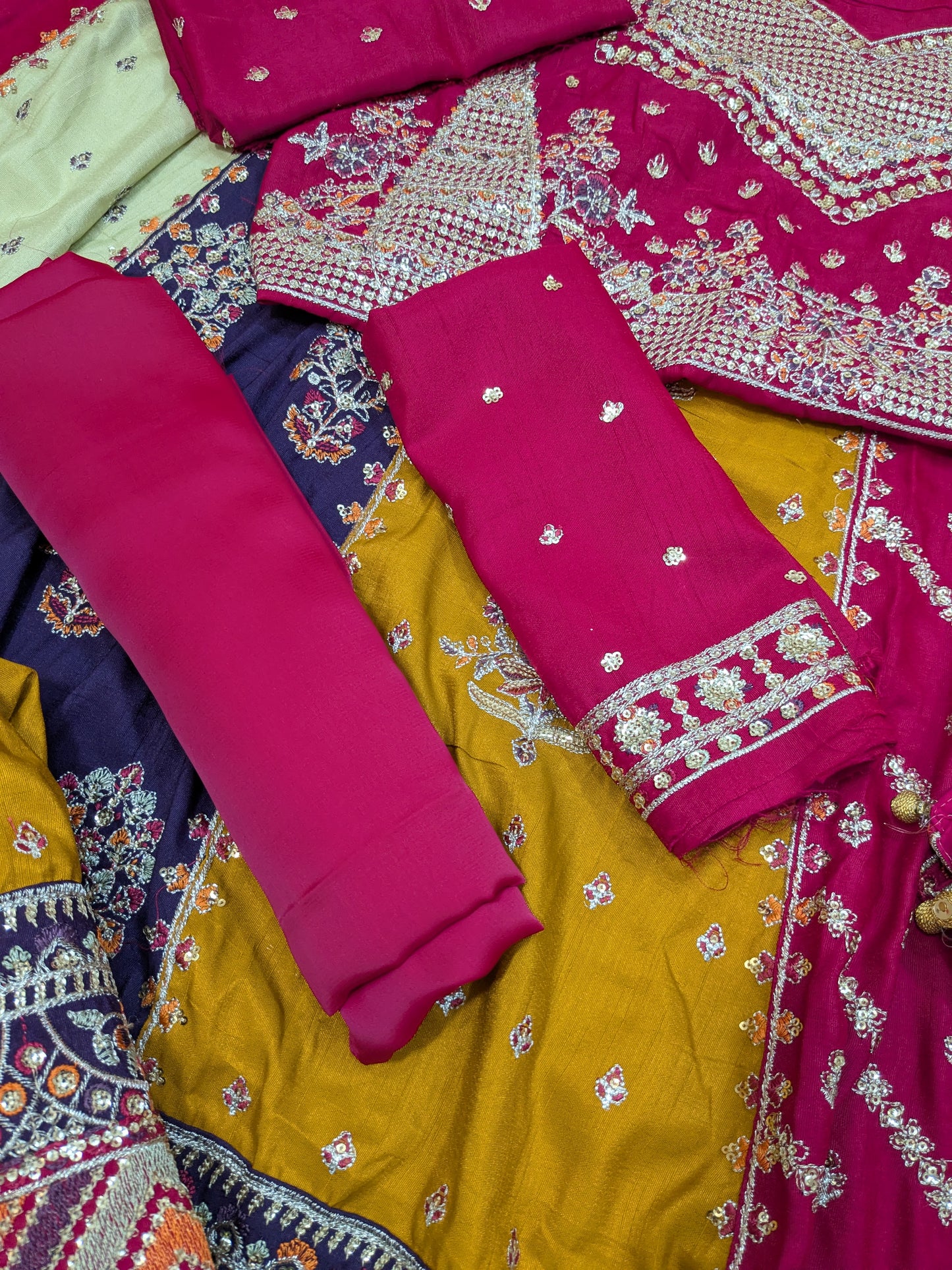 BIN ILYAS SAJJAL MULTI EMBROIDERED MAXI LAHENGA