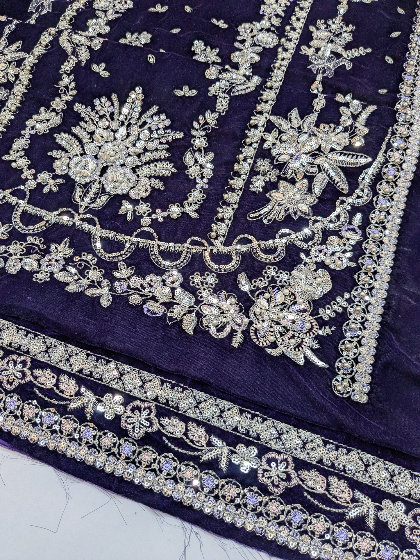 ANEELA SUMBUL PURPLE VELVET 3PC UNSTICH