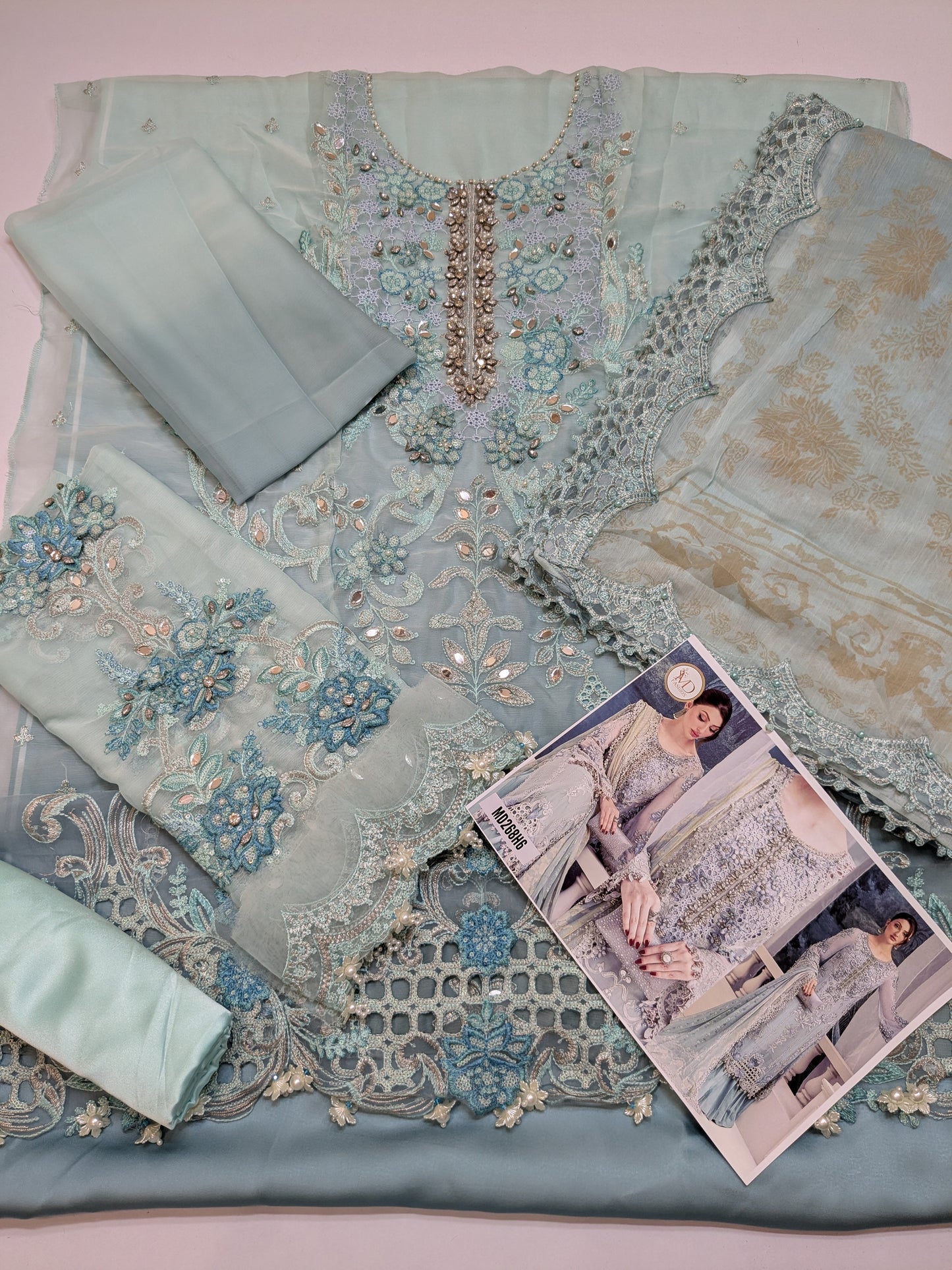 Maria B INSPIRED Sky Blue Formal CHIFFON