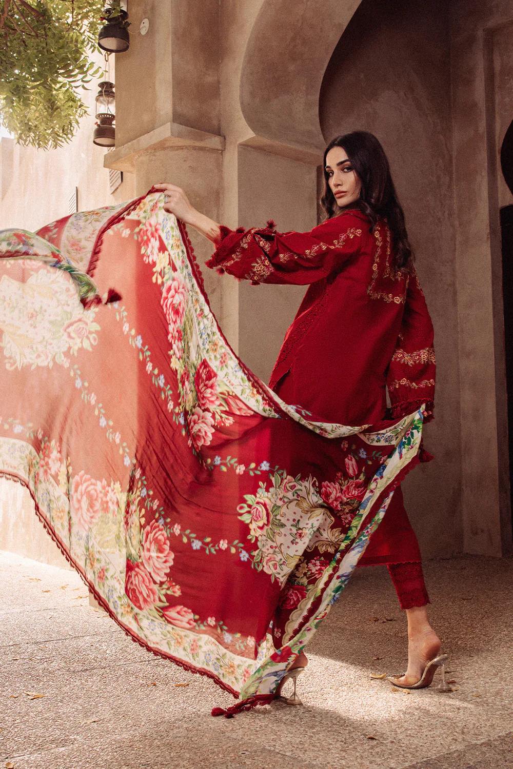 SAIRA RIZWAN REDISH CHIKENKARI LUXURY LAWN