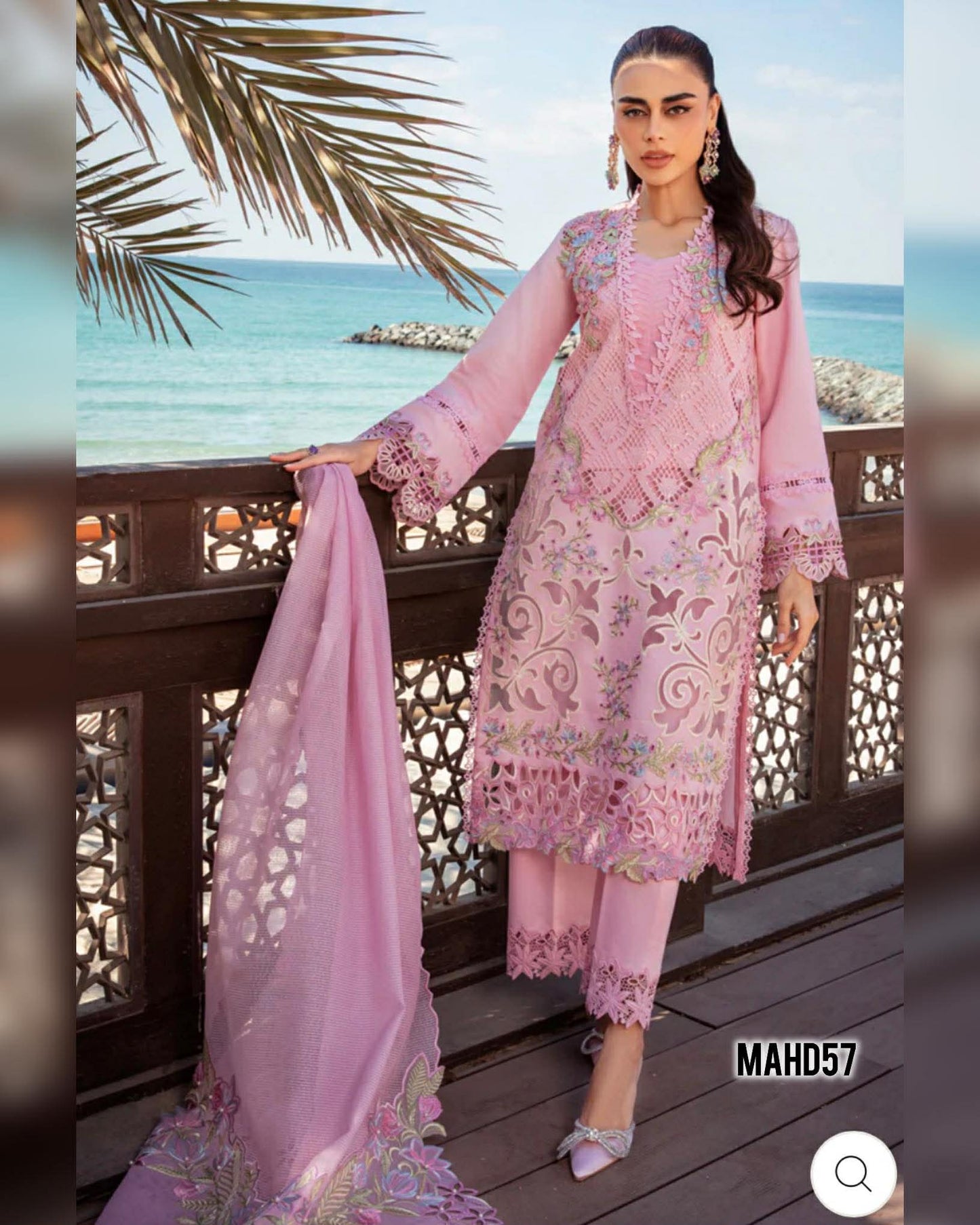 RANG RASIYA NATALIA ROSE PINK LUXURY CHIKANKARI LAWN 3 PIECE