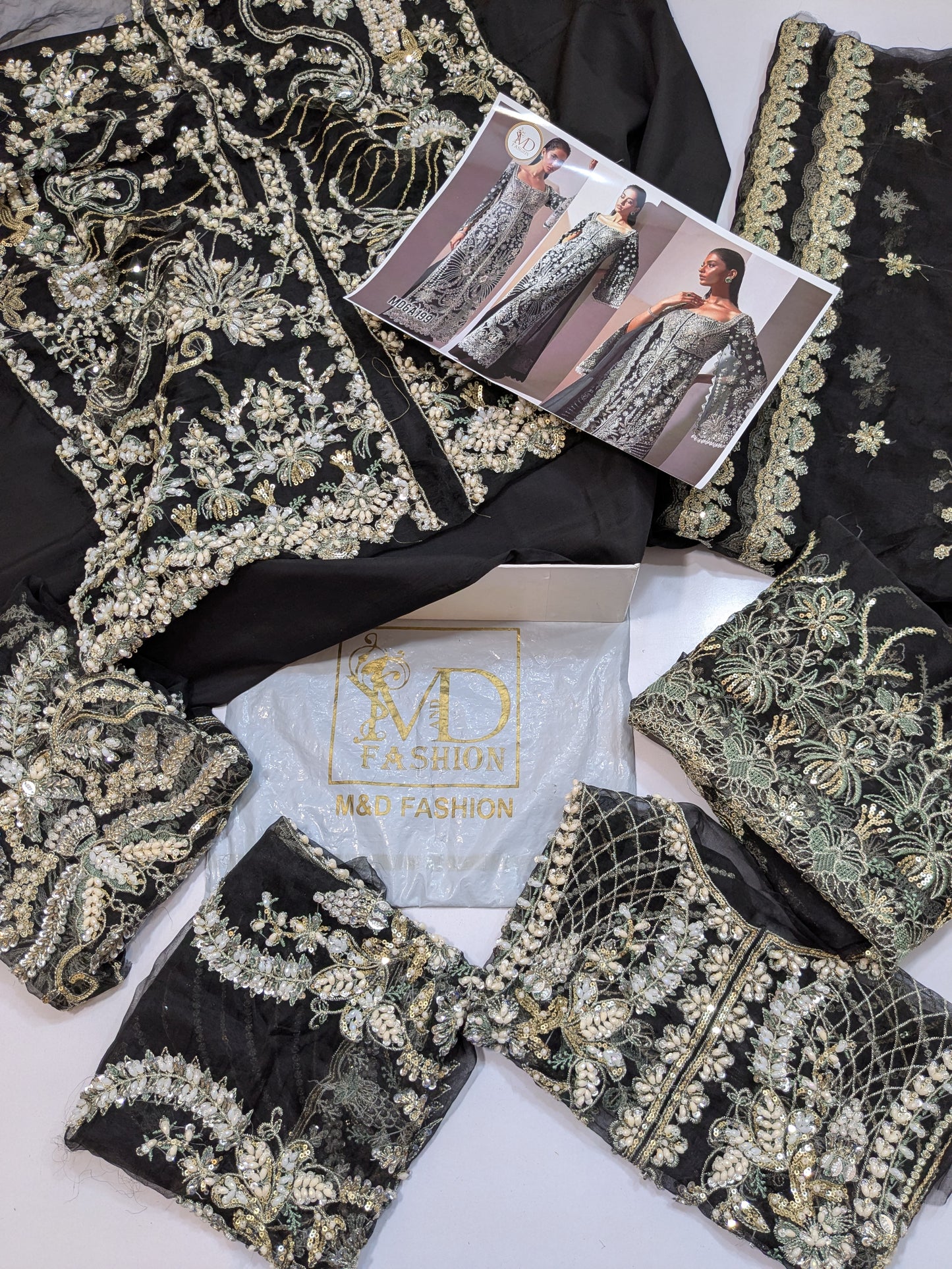 SORAYA LUXE BLACK FULL HAND EMBELLISHED PARTY WEAR