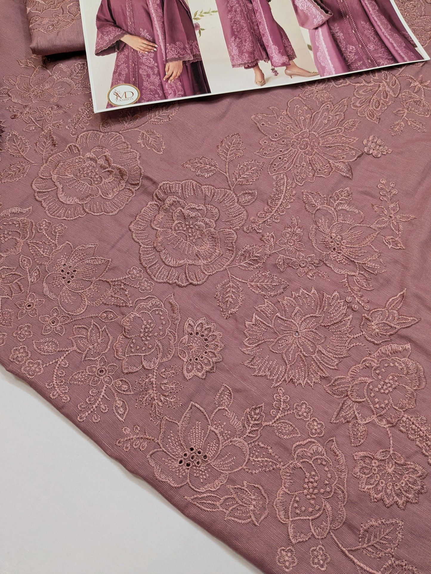 BAROQUE TEA PINK KHADDAR EMBROIDERED 3pcs