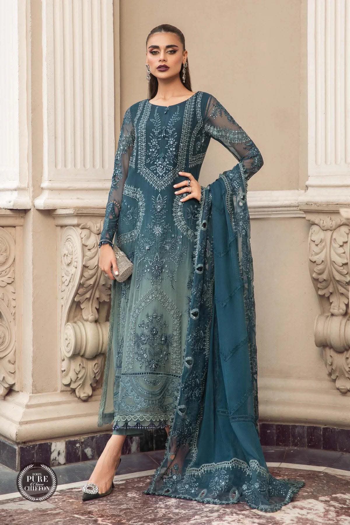MARIA B CHIFFON TYE AND DYE TEEL SILVER