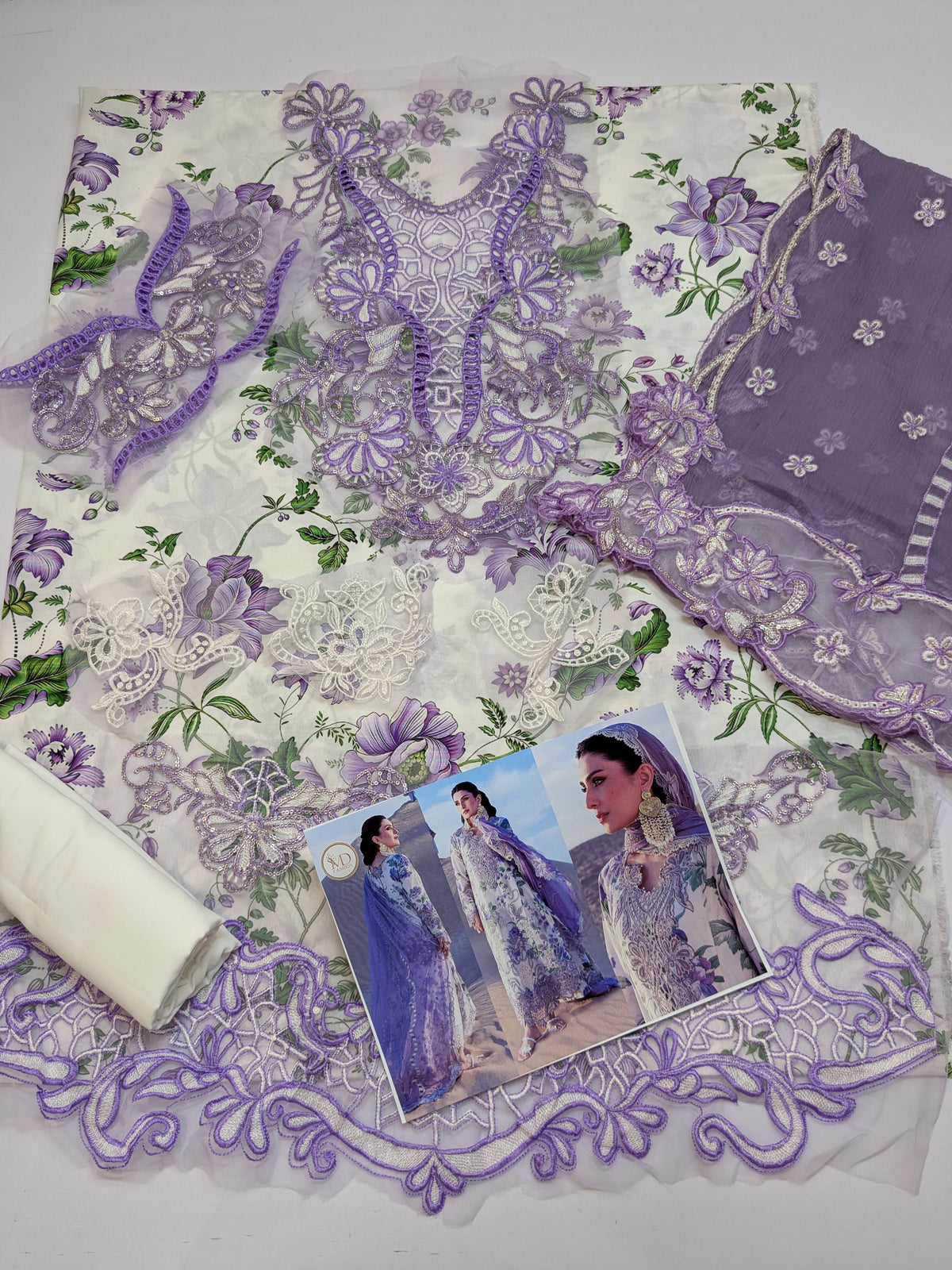 NUREH INSPIRED SWISS LAWN WITH EMBROIDERED CHIFFON DUPPATA