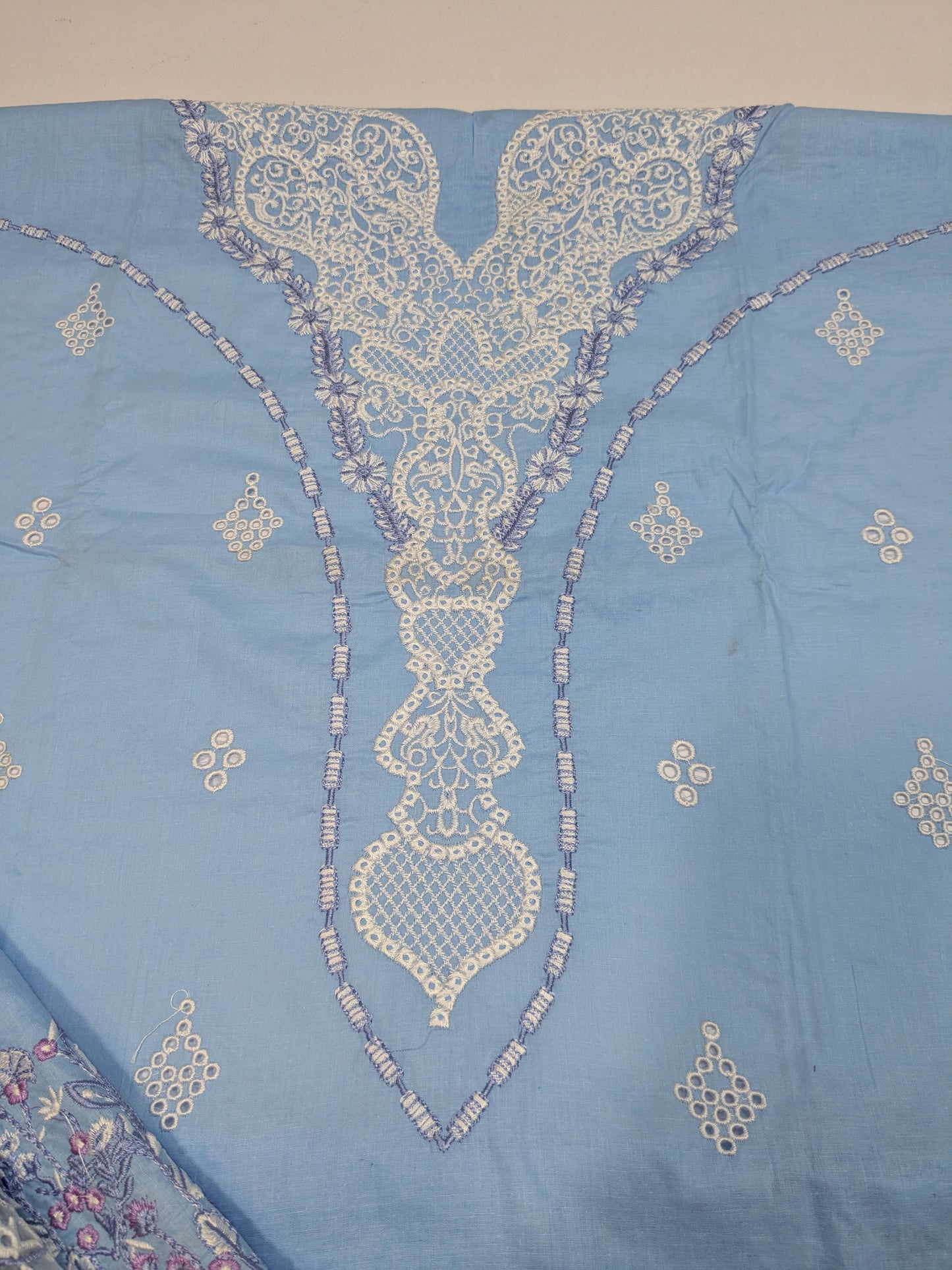 MUSHQ PERIWINKLE LUXURIOUS EMBROIDERED LAWN