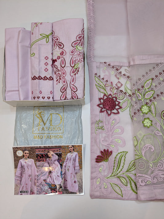 CRIMSON TASAWAR MIRROR GARDEN LAWN EMBROIDERED