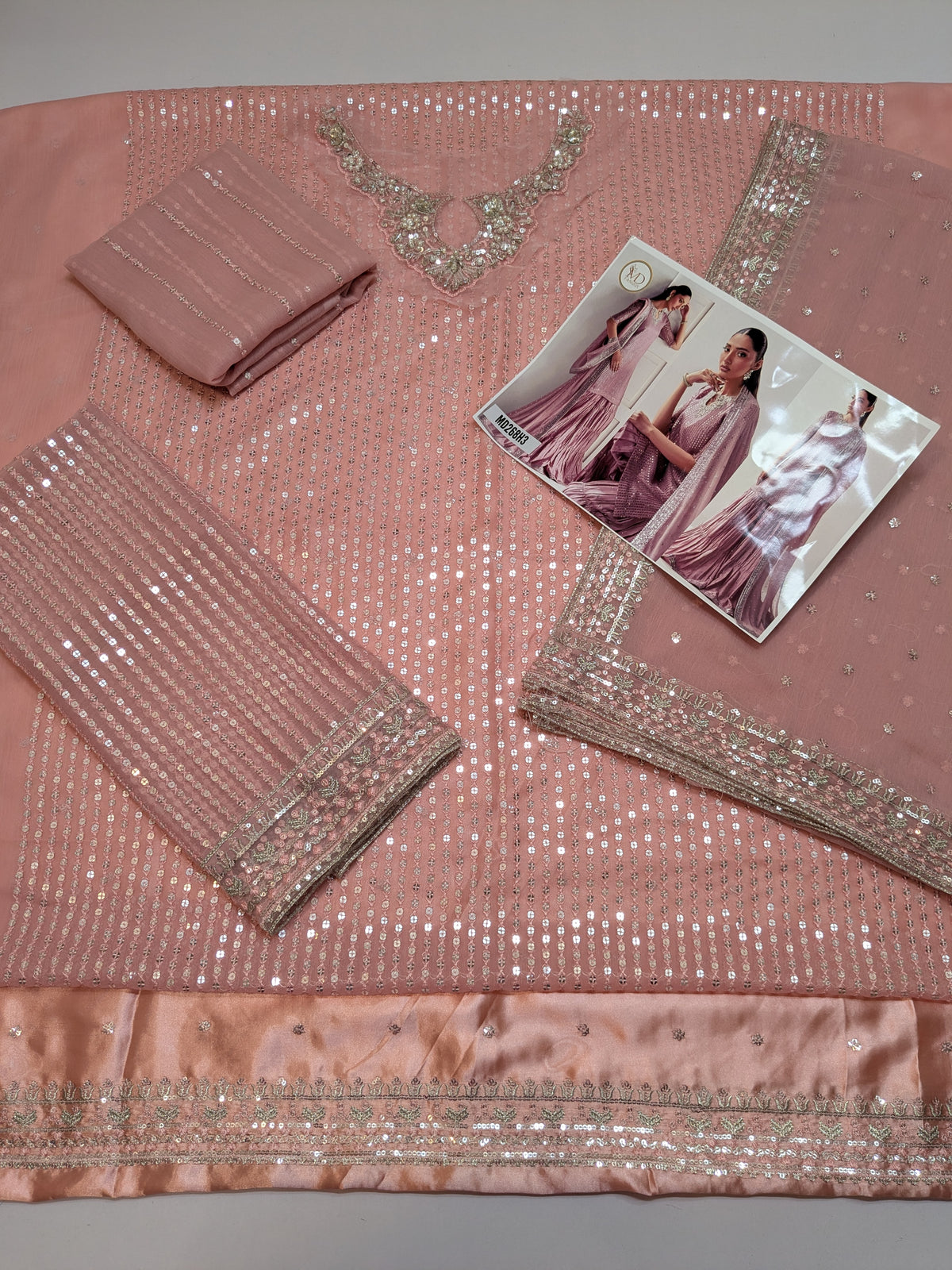 BAROQUE INSPIRED SEQUENCE CHIFFON FORMAL WEAR