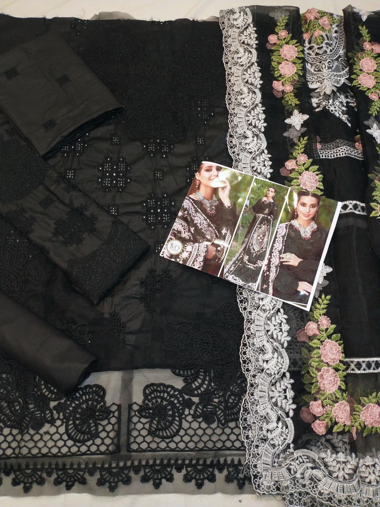 KAHF BLACK LUXURIOUS LAWN WITH HEAVY EMBROIDERED DUPPATA