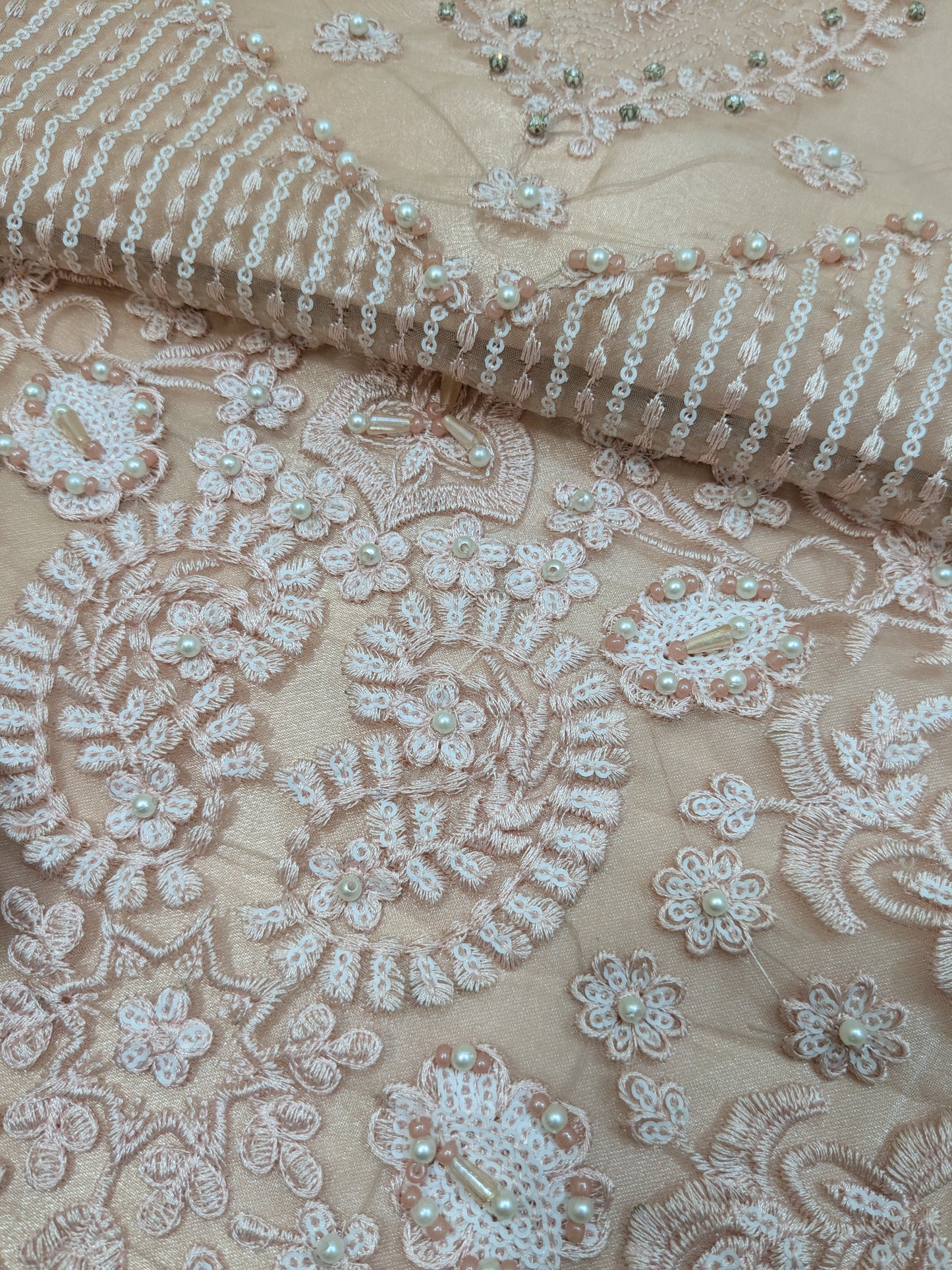 MRYYUM SOFT SHADE ORGANZA HAND EMBROIDERED DRESS