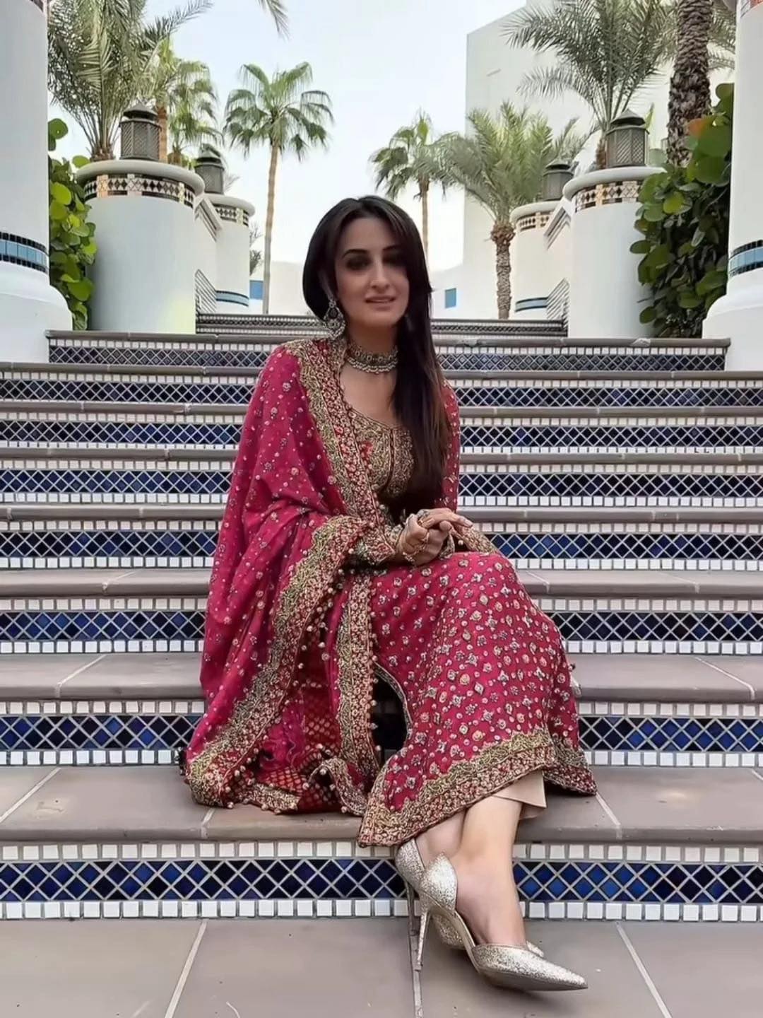 KANWAL MALIK CHIFFON EMBROIDERED DRESS