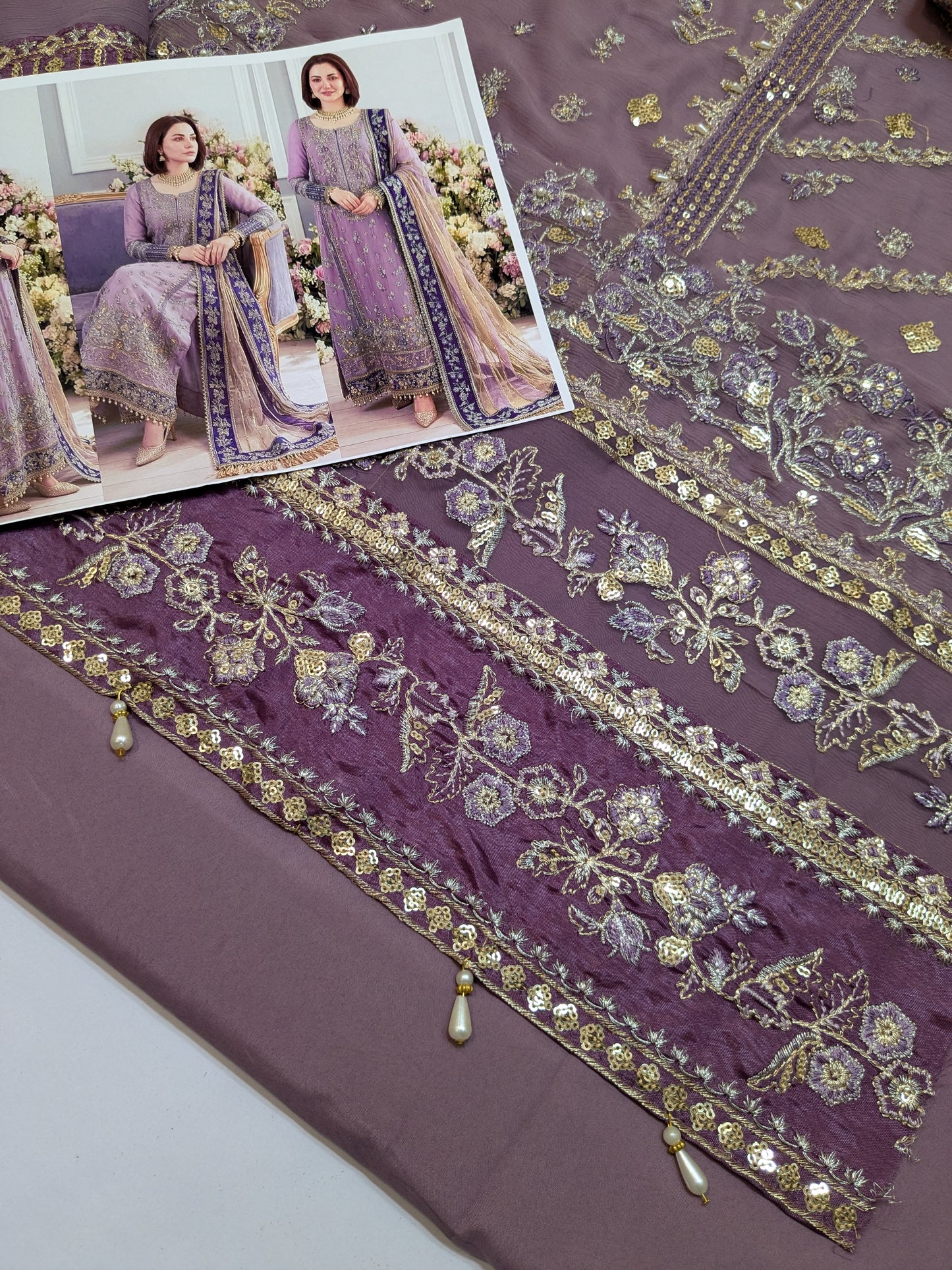 CHARISMA INSPIRED LAVENDER CHIFFON DASTAN E JASHAN